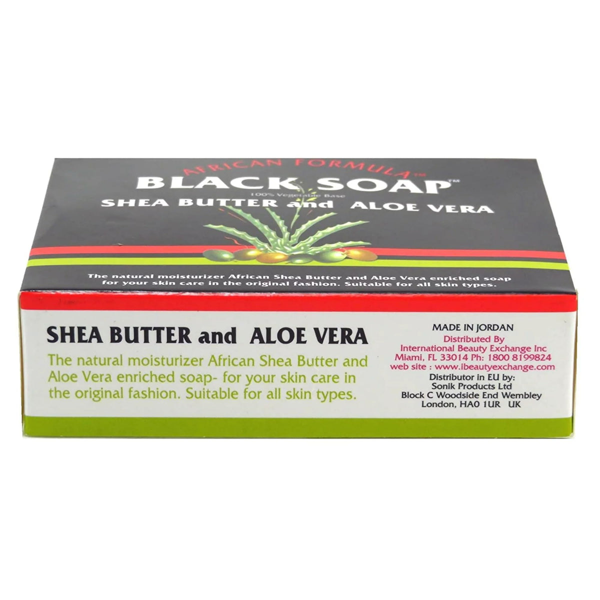 Madina African Black Soap with Shea Butter and Aloe Vera, 3.5 oz Pack of 12