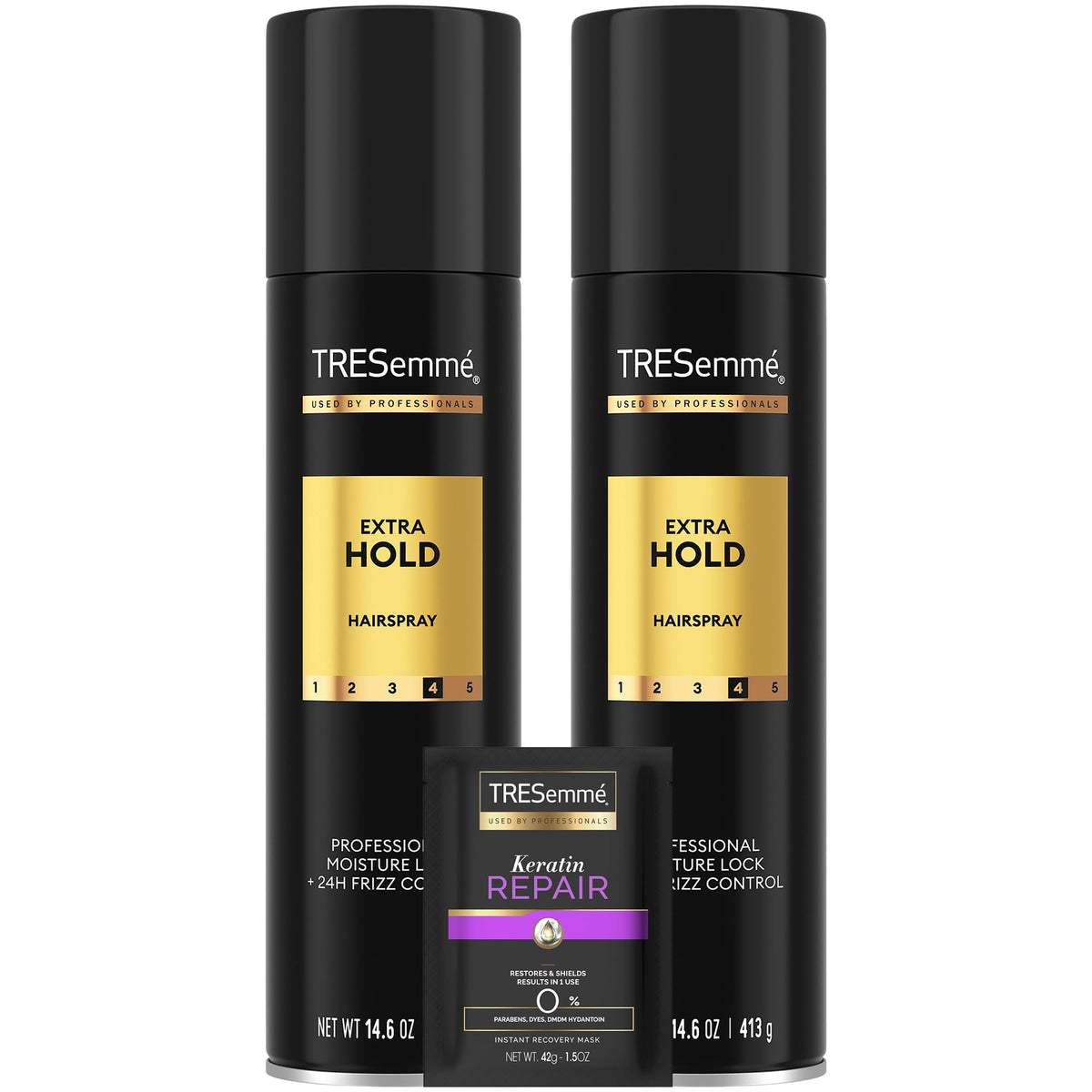 TRESemmé Extra Hold Hairspray 2-Pack with Keratin Repair Mask, 3-Piece Set