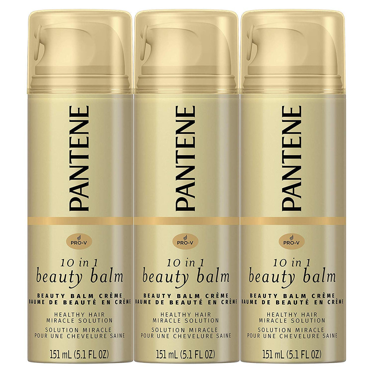Pantene Pro-V Nutrient Boost 10-in-1 Beauty Balm Leave-In Treatment, 3 x 5.1 fl oz