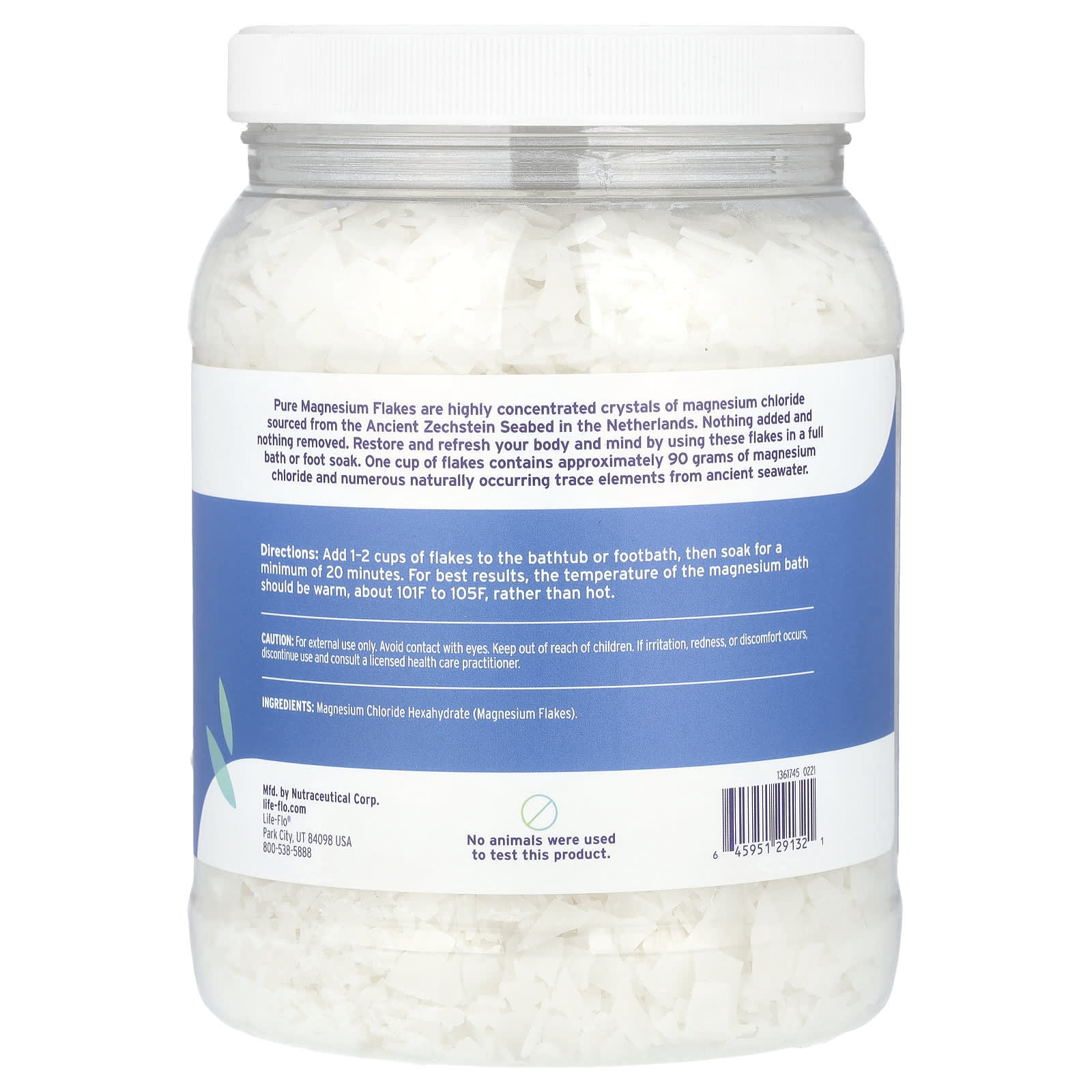 Life-flo, Pure Magnesium Flakes, Super Concentrated, 2.75 lb (44 oz)