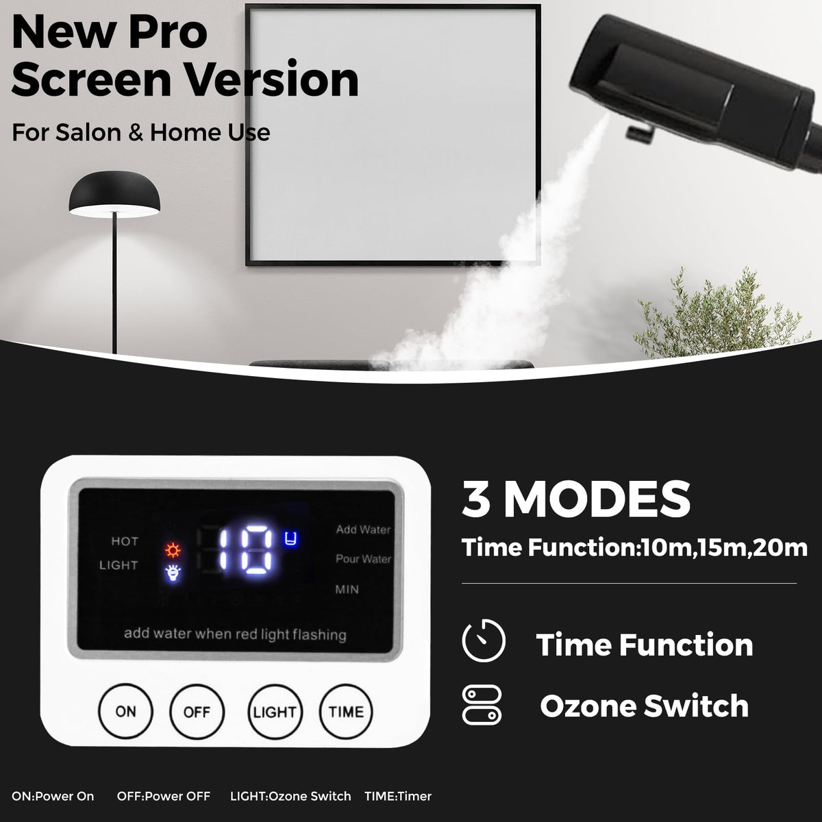 Professional Facial Steamer with Timer, Hot Mist and Wheels