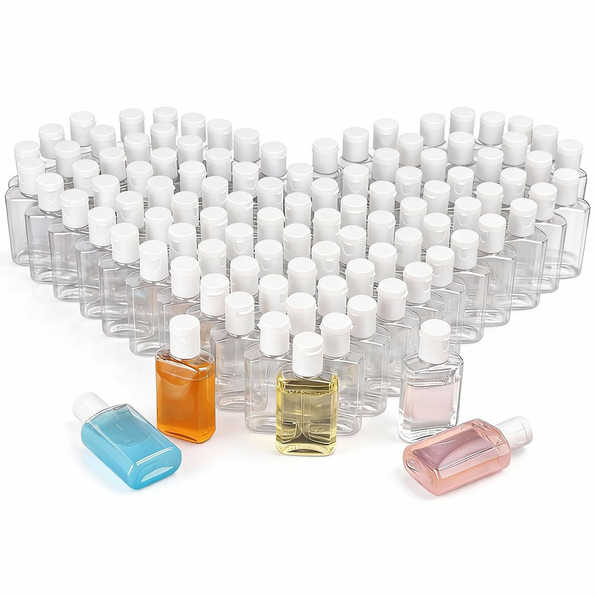 Clear Plastic Squeeze Bottles with Flip-Top Caps, Refillable BPA-Free