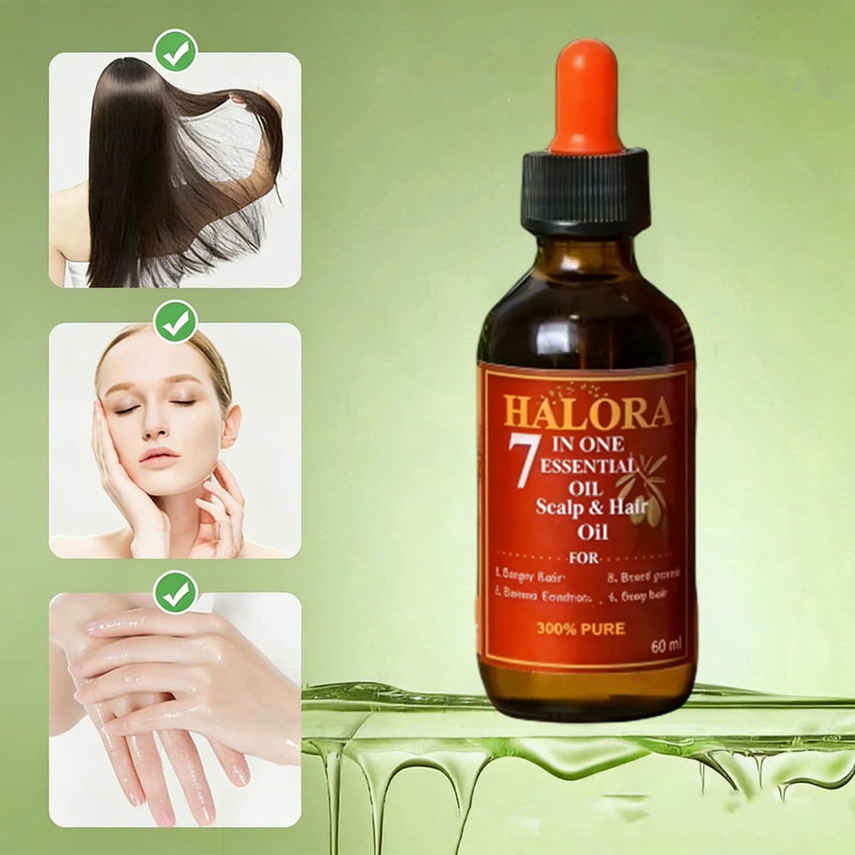 Halora Hair Growth Oil, Lightweight Scalp Nourishing Hair Oil