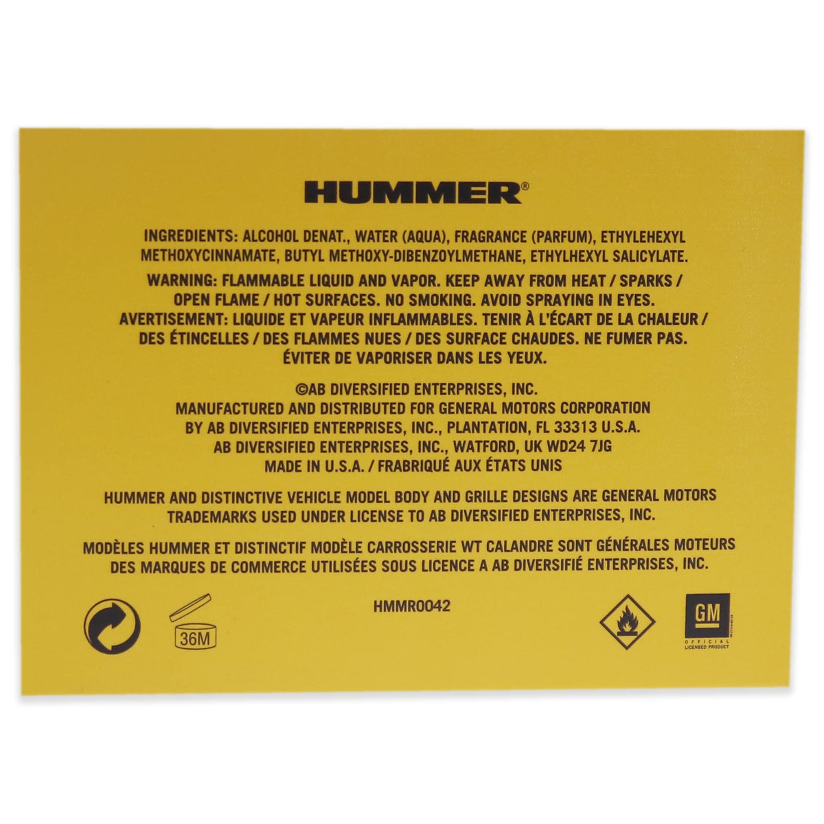 Hummer For Men Eau de Toilette Spray 4.2 Fl Oz
