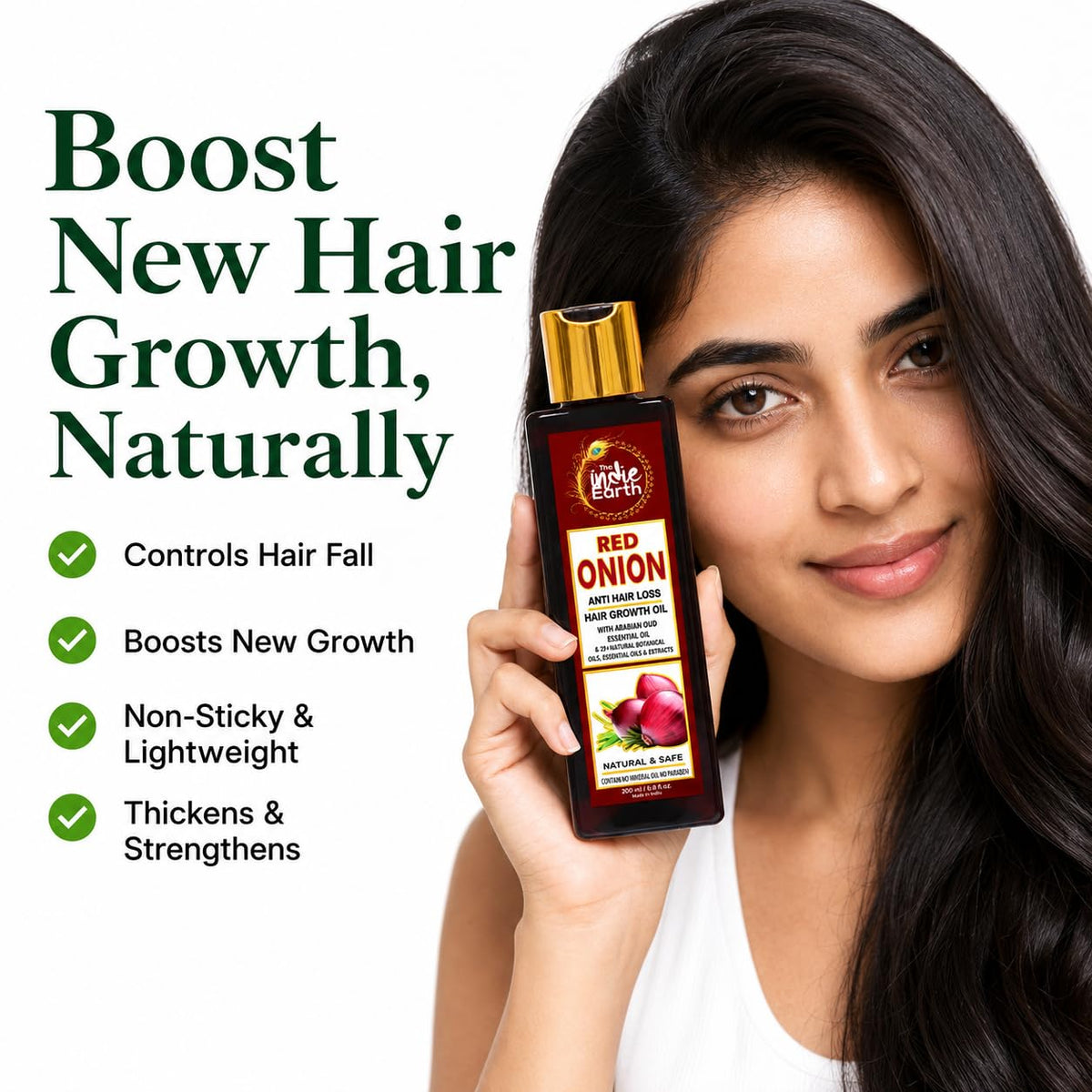 Red Onion Hair Growth Oil with Natural Herbs and Nourishing Oils, 6.8 Fl Oz