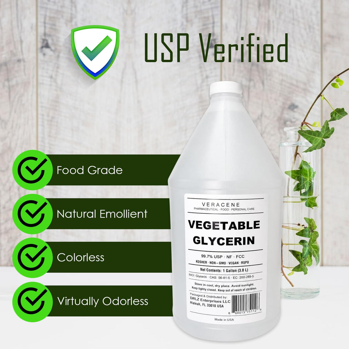 Vegetable Glycerin USP 99.7% Pure Food Grade Liquid