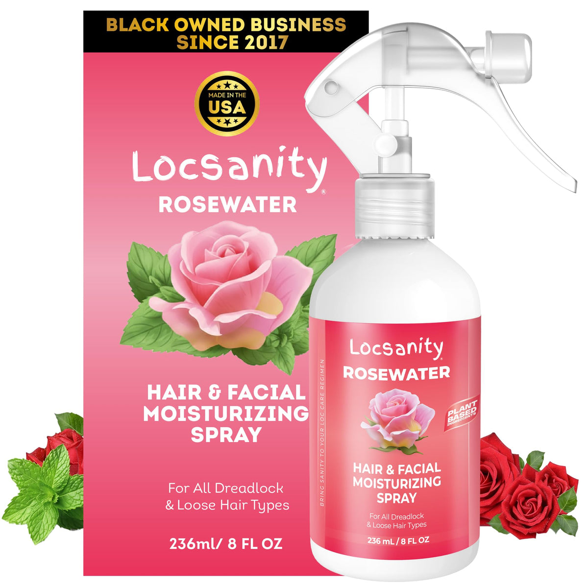 Locsanity Pure Rosewater Hair and Facial Spray