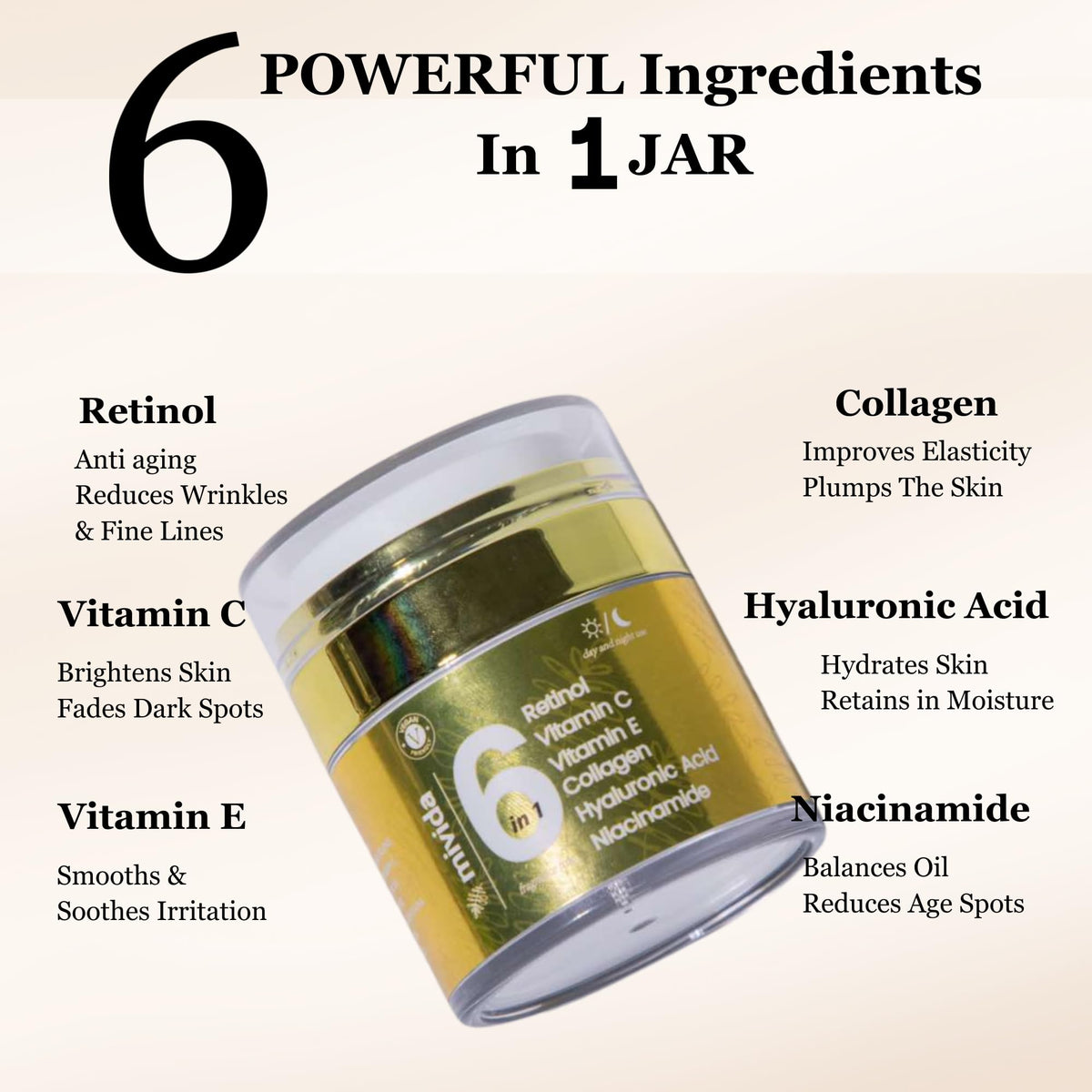 mivida Advanced Retinol Face & Neck Cream with Collagen and Hyaluronic Acid