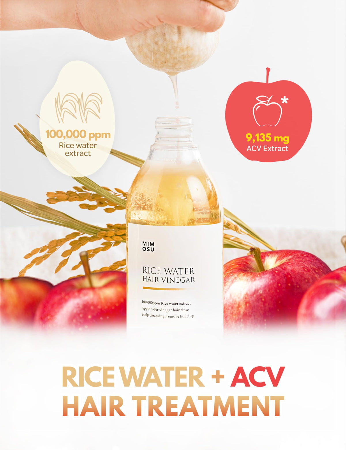 mimosu Rice Water Shampoo Bar & Apple Cider Vinegar Hair Rinse Set