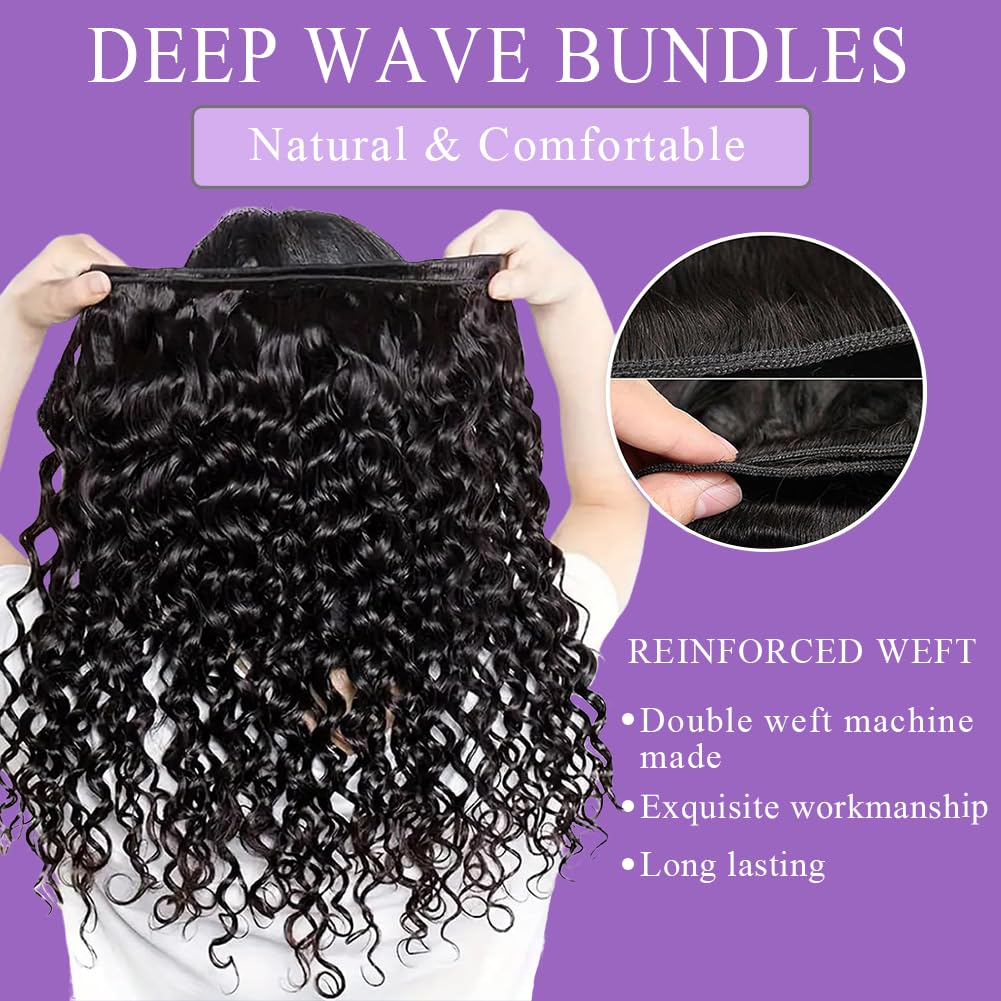 100% Unprocessed Brazilian Human Hair Bundles, Double Weft