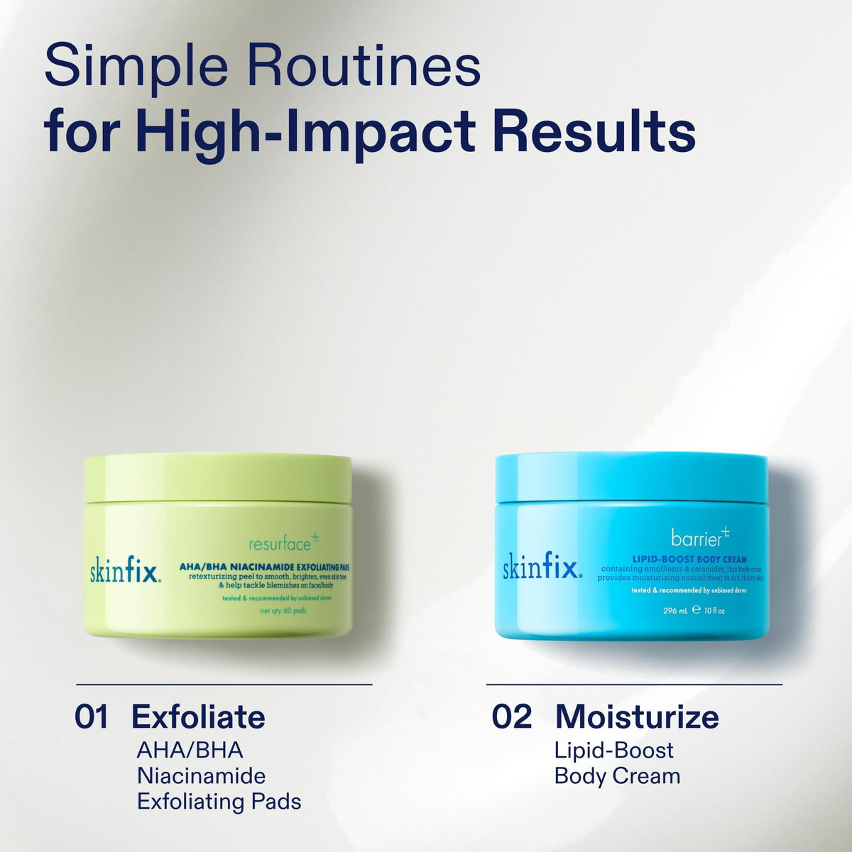 Skinfix Resurface+ AHA/BHA Niacinamide Exfoliating Pads - 60 Count