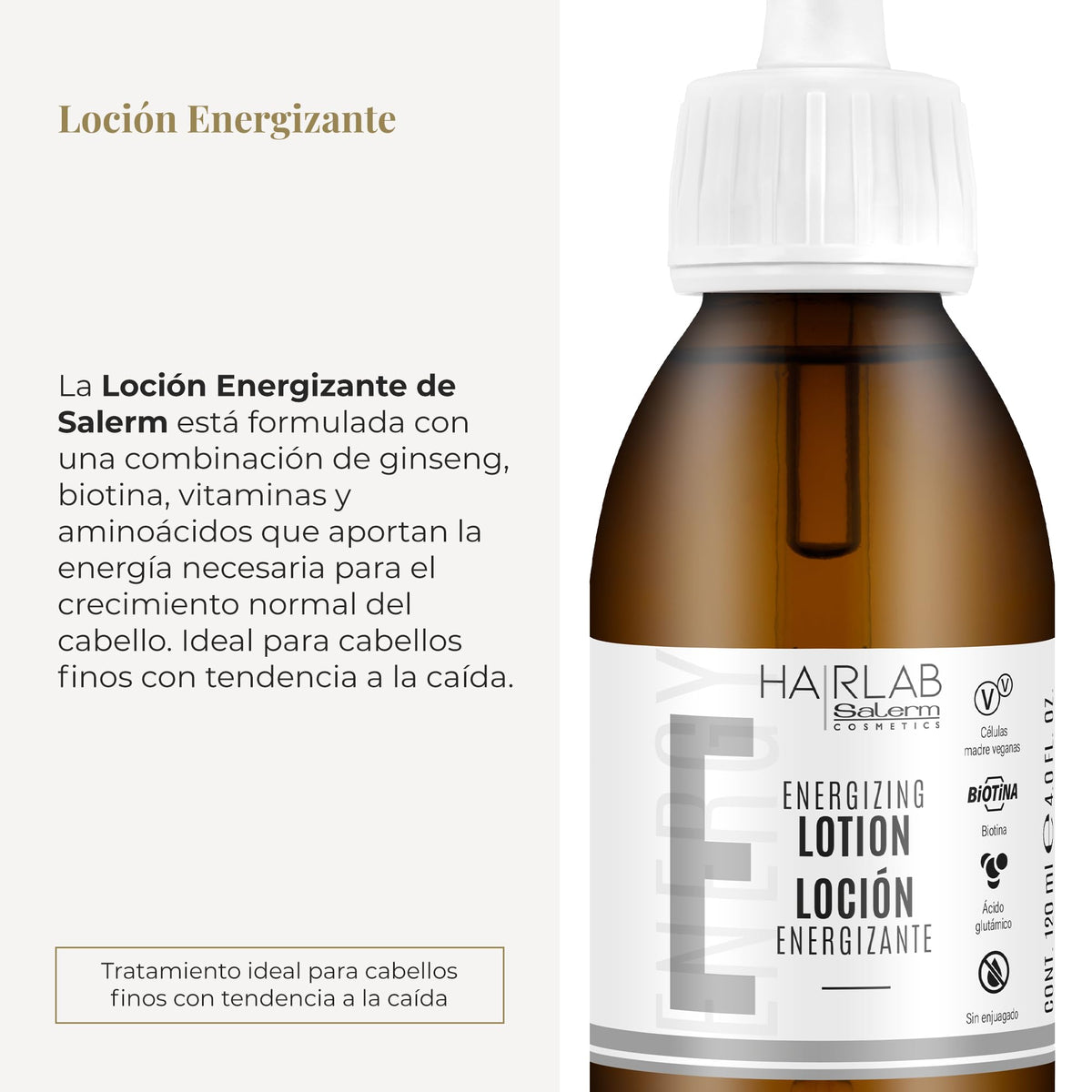 Salerm Hairlab Energizing Lotion Hair Strengthener, 4 oz