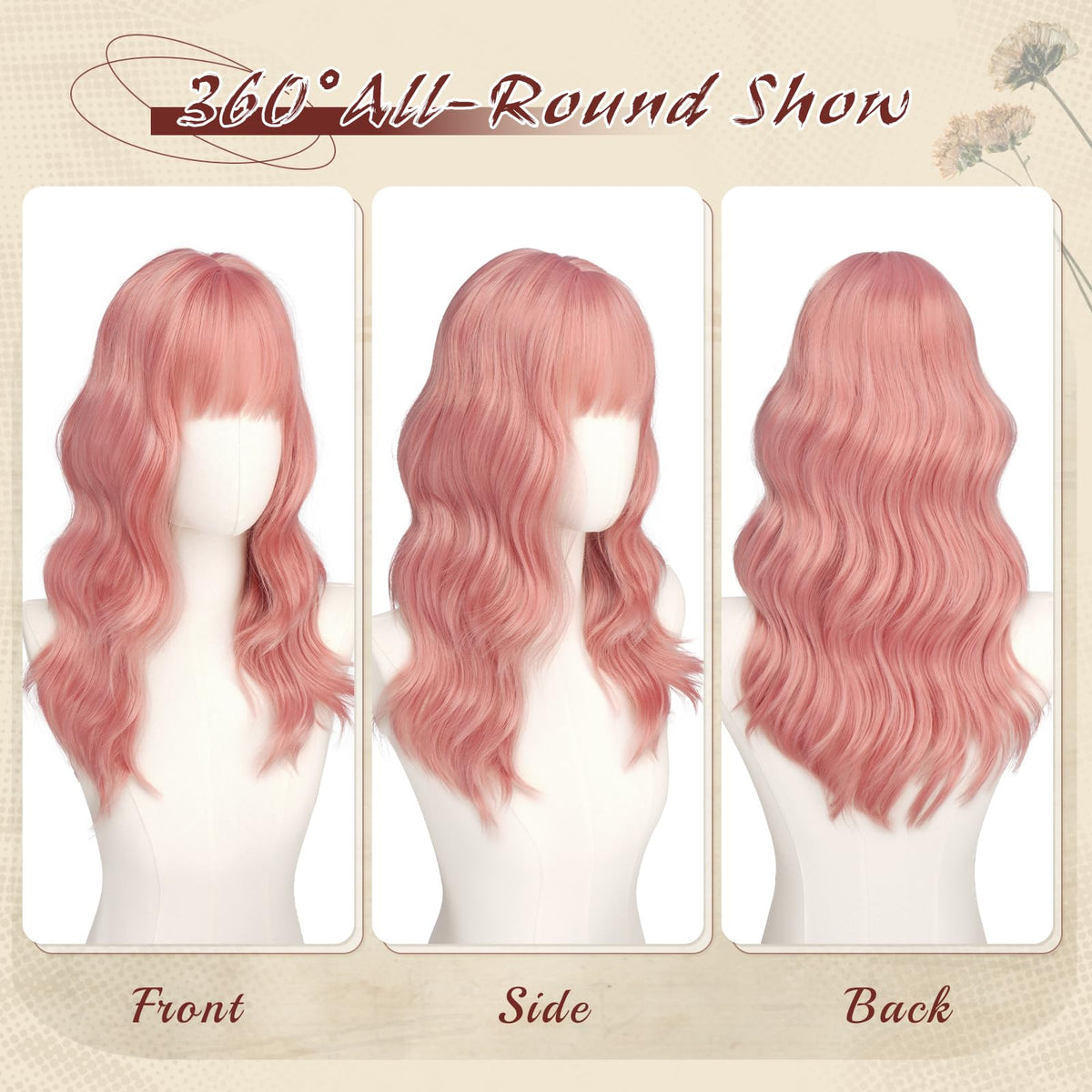 Haloo 20 Inch Wavy Synthetic Wig with Bangs
