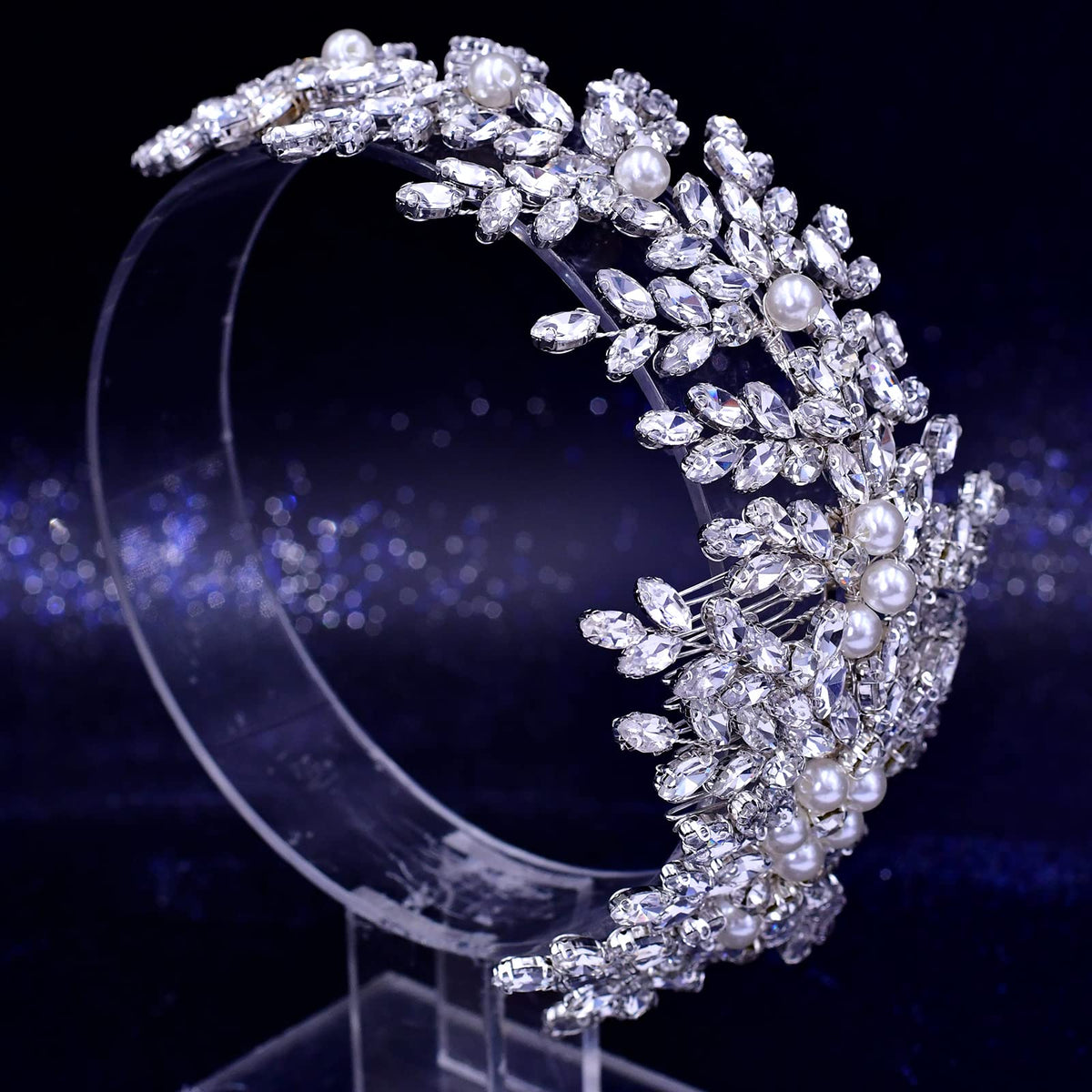 Crystal Pearl and Rhinestone Bridal Hair Comb for Women and Girls