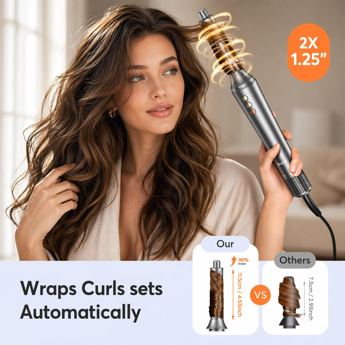 Bopcal 5-in-1 Hot Air Styler Wrap Hair Dryer Brush