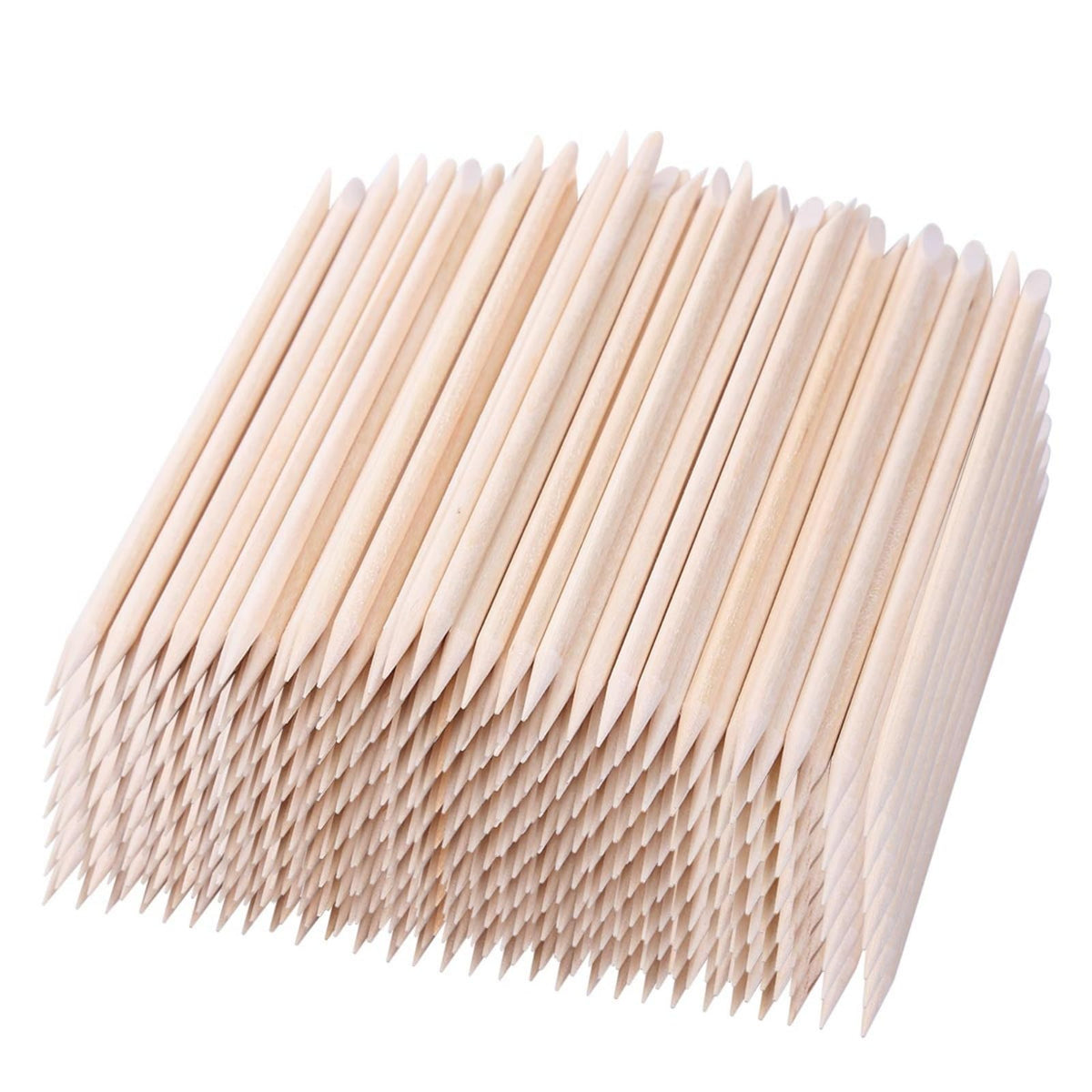 BTYMS Orange Wood Cuticle Sticks Double-Sided Nail Tools
