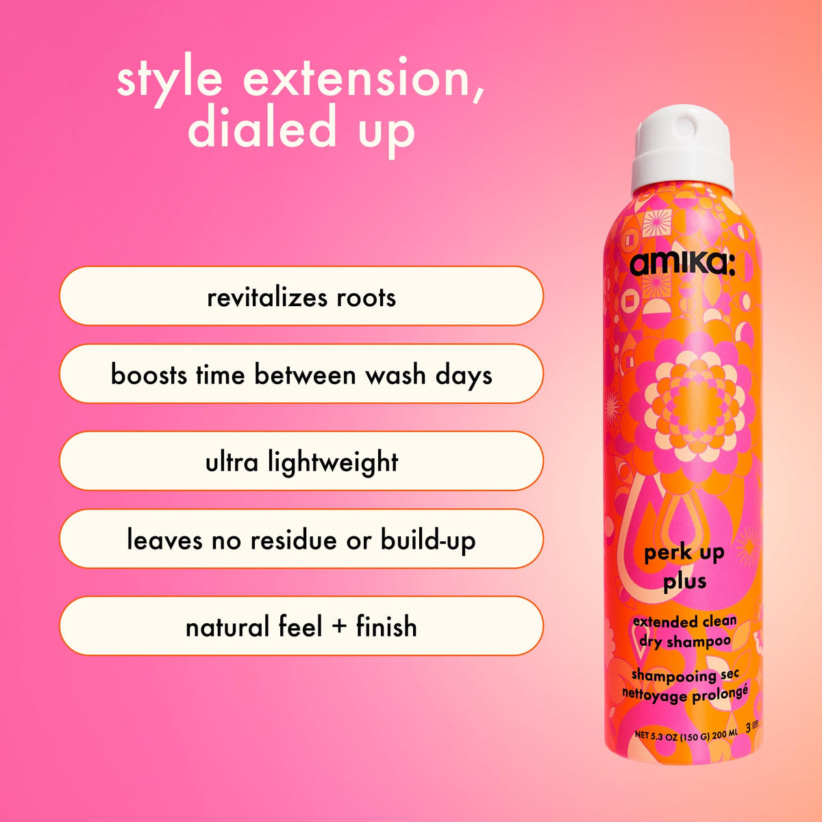 amika Perk Up Plus Extended Clean Dry Shampoo