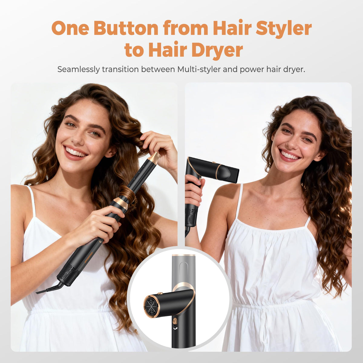 6-in-1 Foldable Ionic Air Styler and Hair Dryer Brush Set