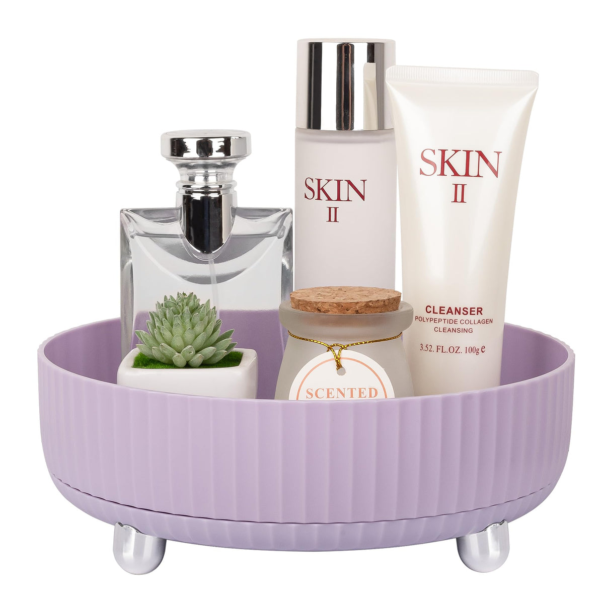 360 Rotating Makeup and Perfume Organizer Tray