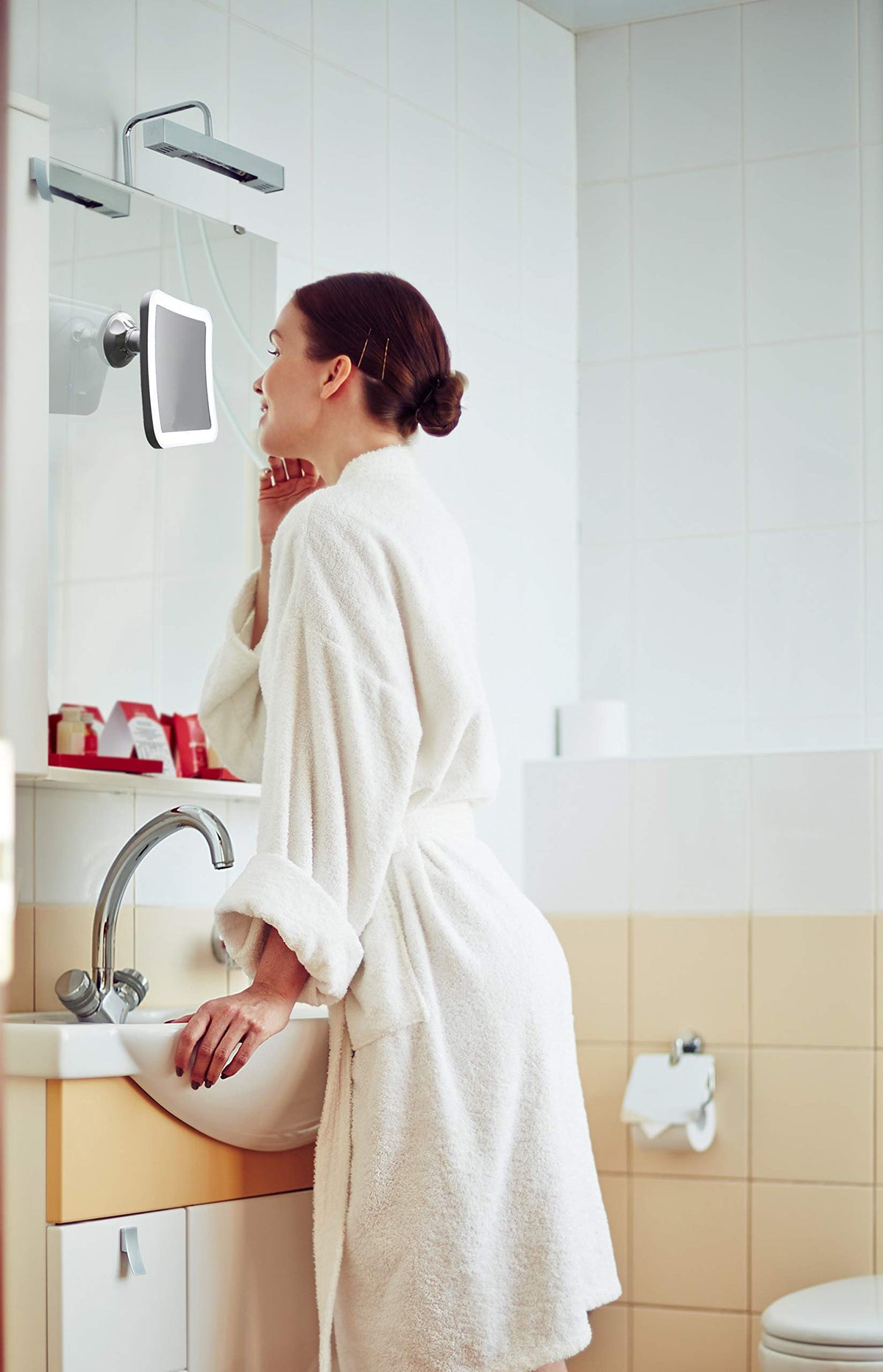 JiBen Square LED 10X Magnifying Makeup Mirror with Suction Cup