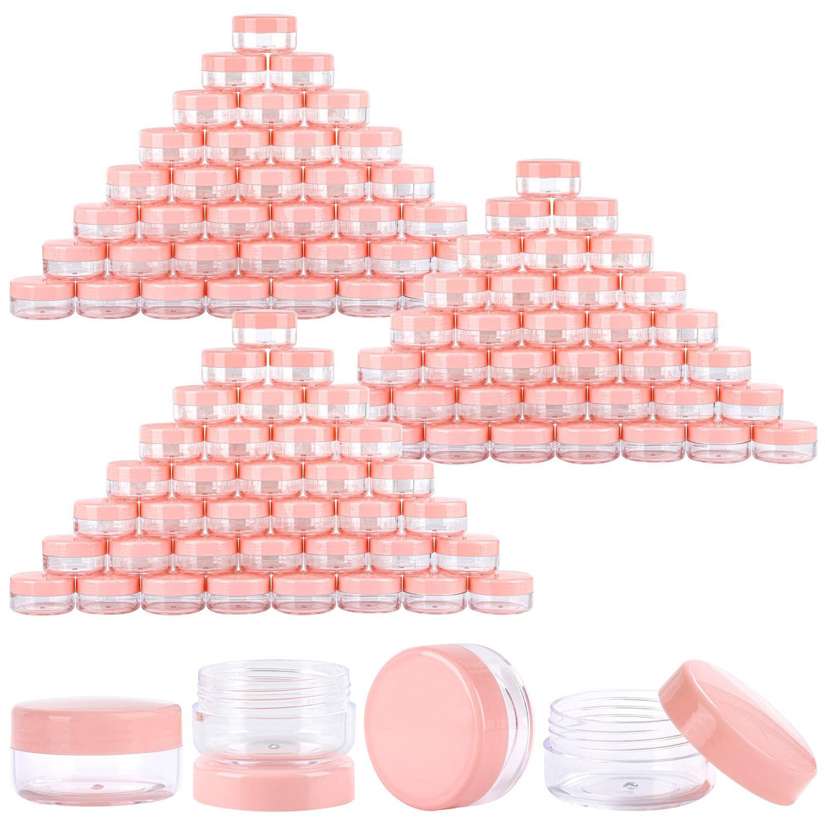 Plastic Sample Containers with Lids - Empty Cosmetic Jars