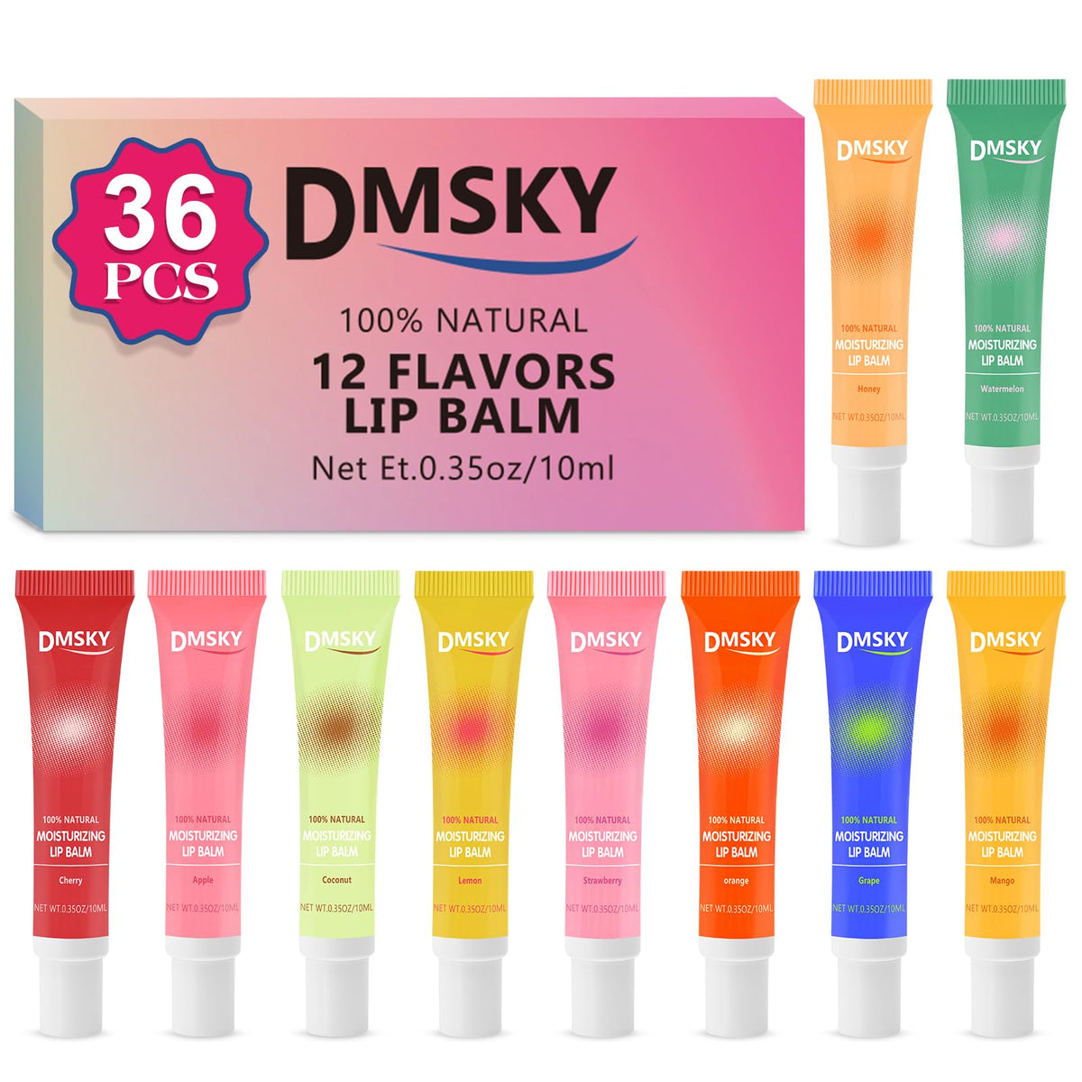 Dmsky Clear Lip Gloss Set with Shea Butter, High-Shine Moisturizing Gloss