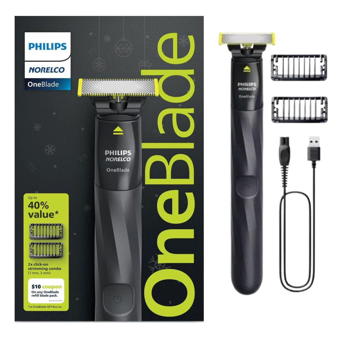 Philips OneBlade Face Trimmer and Shaver with Waterproof Body