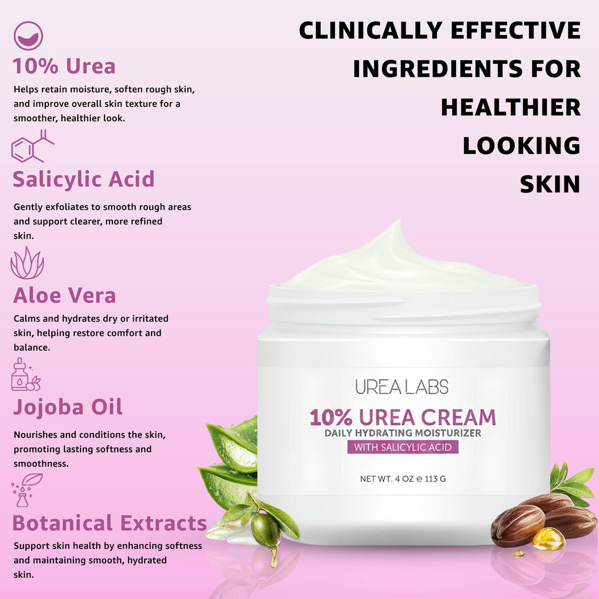 10% Urea Cream with Aloe Vera, Jojoba Oil & Salicylic Acid, 150ml