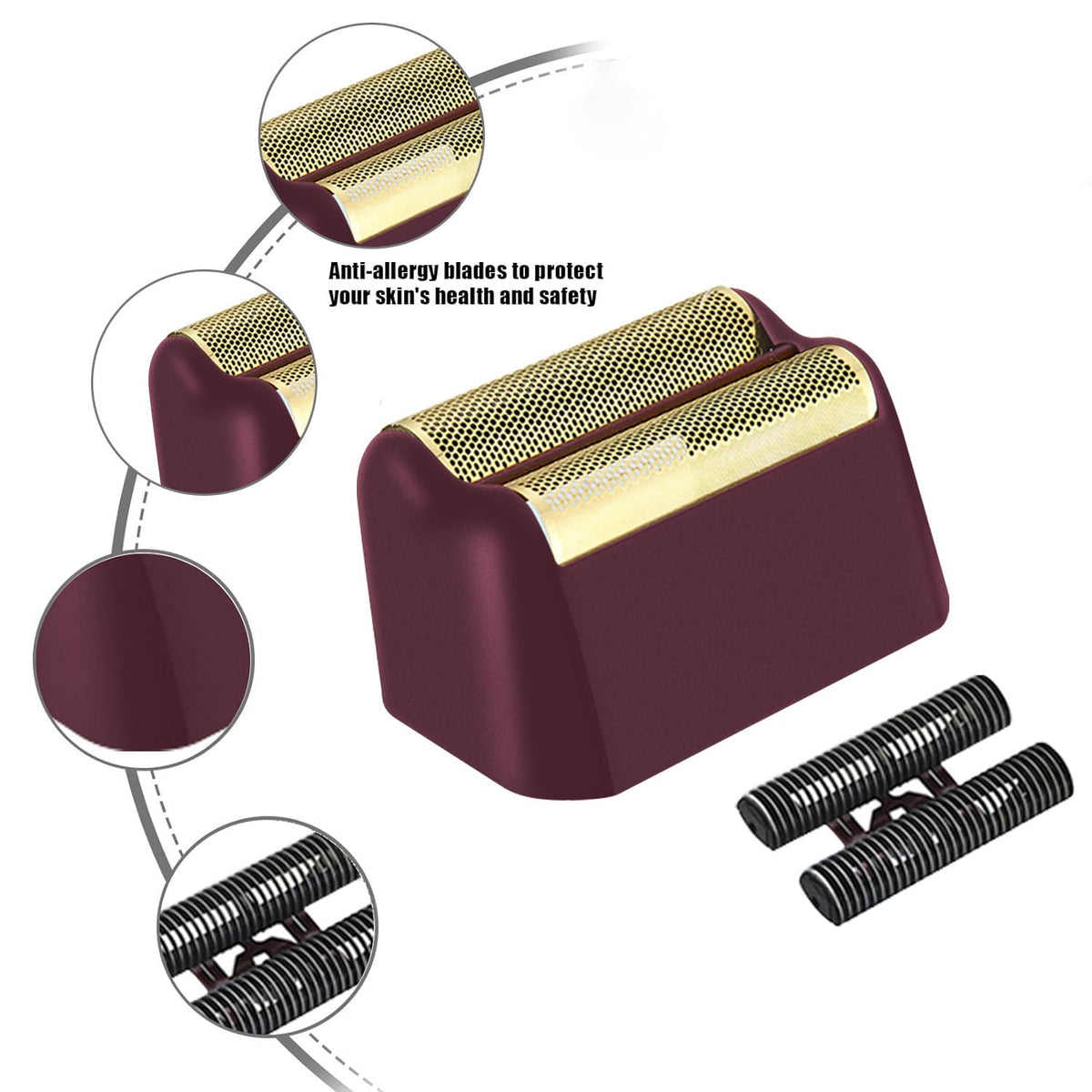 4-Pack Replacement Foil & Cutter Bar Kit Compatible with Wahl 7031-100/7043-100