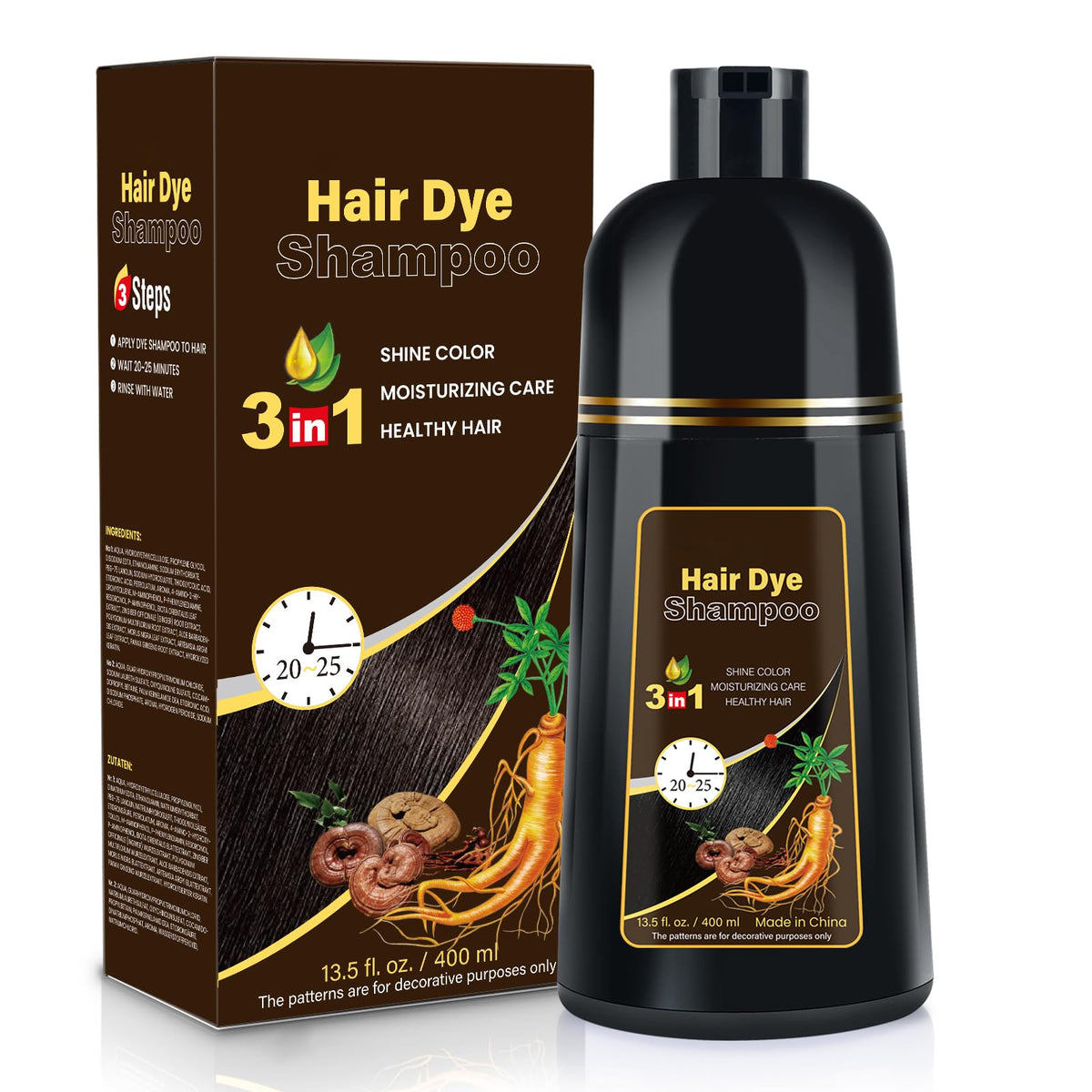 Hair Dye Shampoo for Gray Hair Coverage