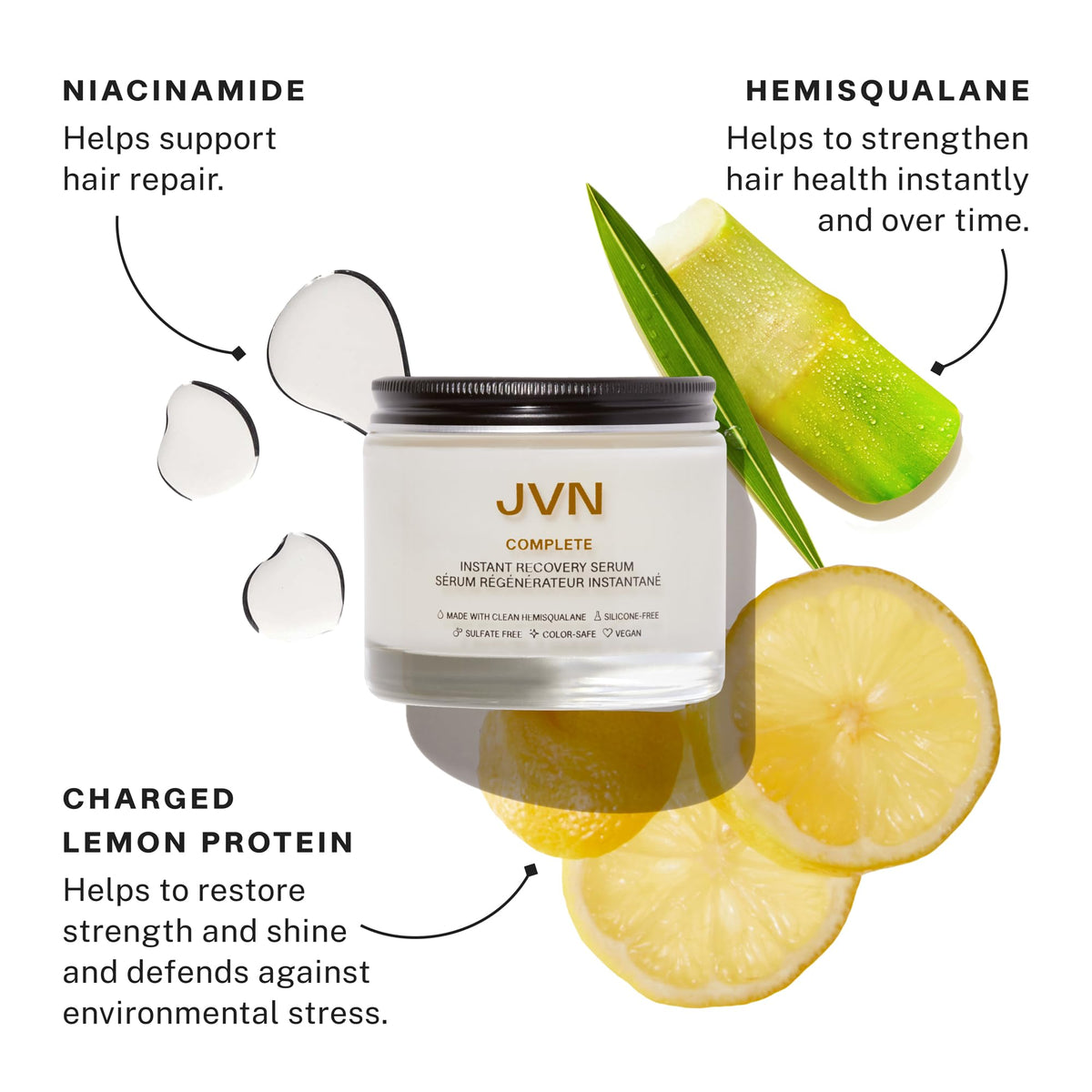 JVN Bestsellers Hair Care Set, 3-Piece Scalp Oil, Air Dry Cream & Recovery Serum