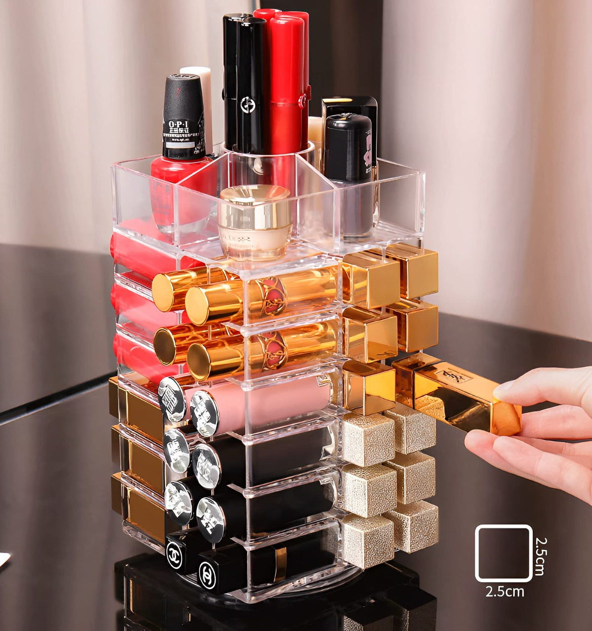 Sooyee 360-Degree Rotating Lipstick Organizer Holder