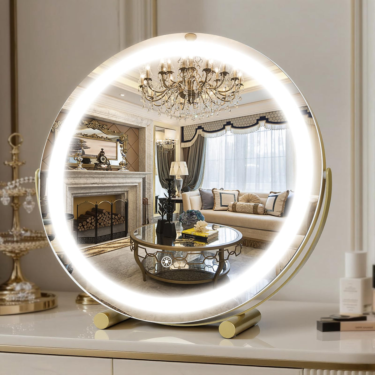 Bearolve LED Lighted Vanity Makeup Mirror with 3-Color Lighting