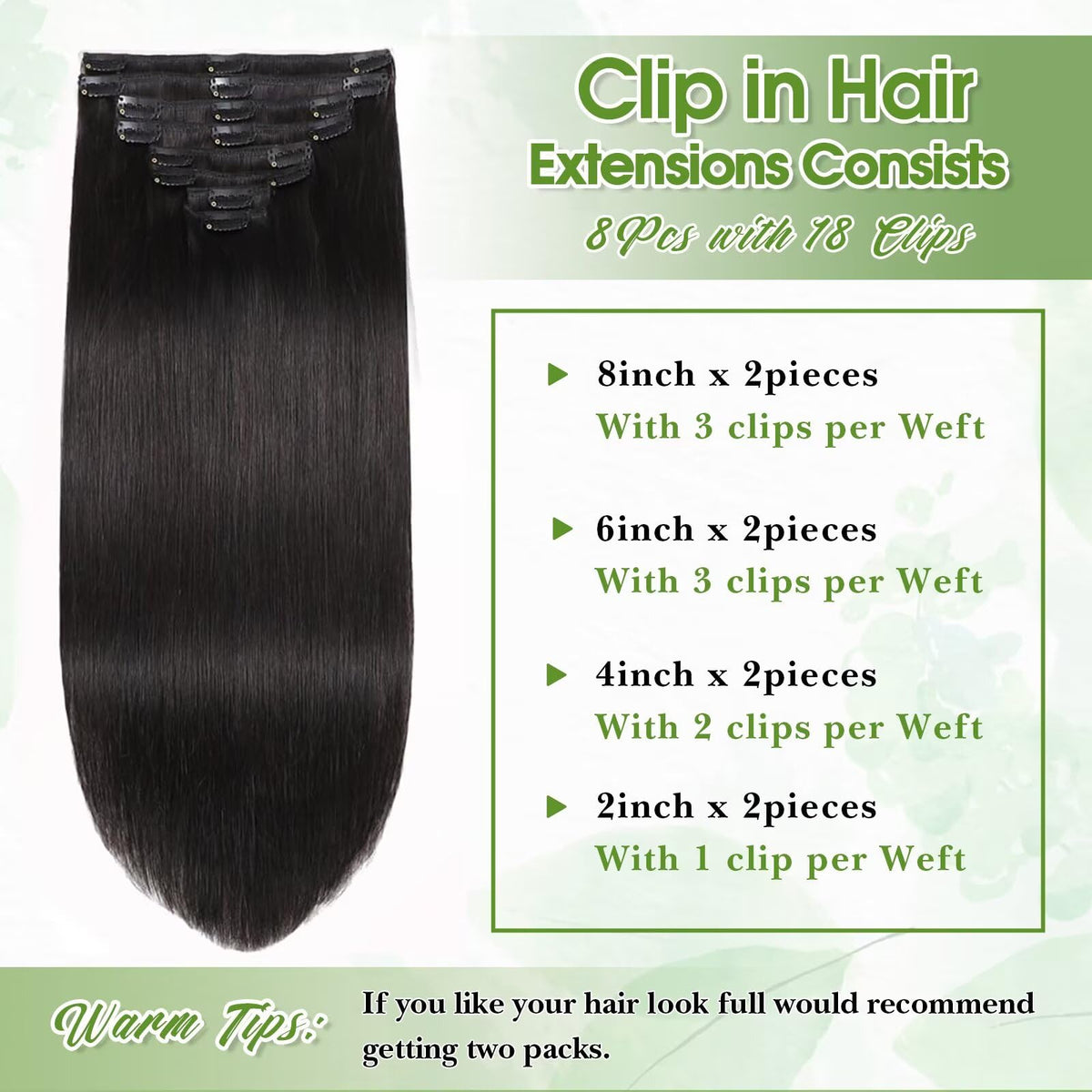 100% Virgin Human Hair Clip-In Extensions