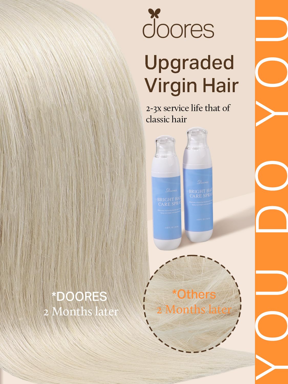 DOORES Remy Human Hair Tape-In Extensions with Invisible Seamless Weft