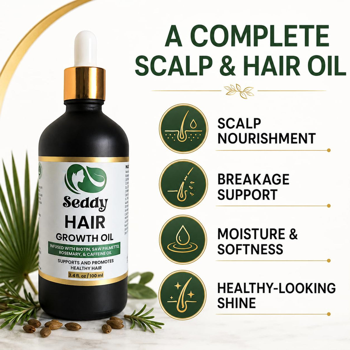 Seddy Hair Growth Oil for Fuller-Looking Hair