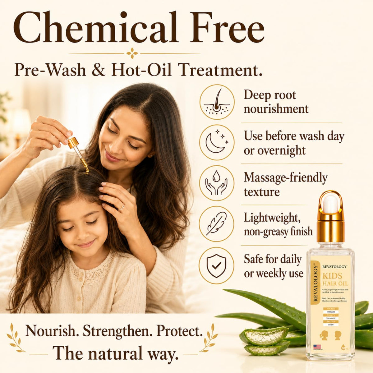 REVATOLOGY Kids Hair Growth Oil for Babies and Toddlers, 26 Botanicals