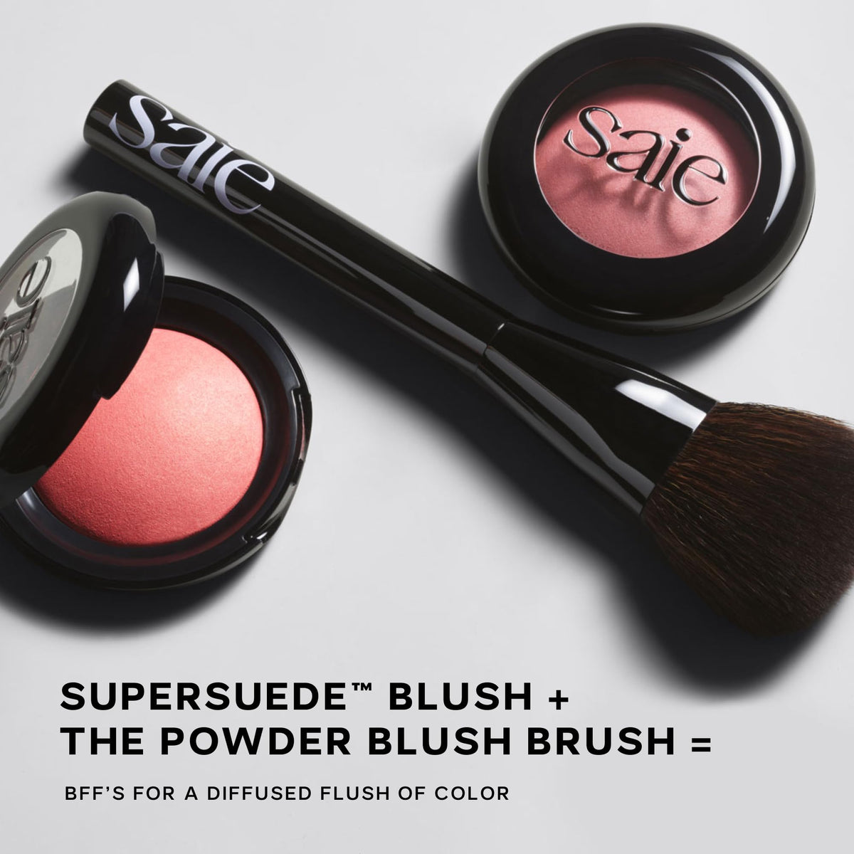 Saie Powder Blush Brush, Fluffy Vegan Makeup Brush for Cheeks