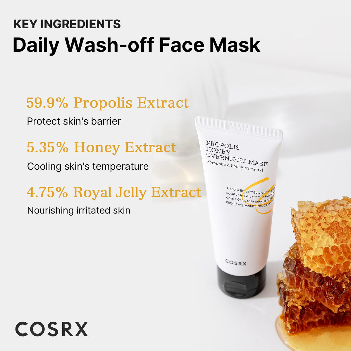 COSRX Propolis Honey Overnight Mask with 87.26% Propolis Extract