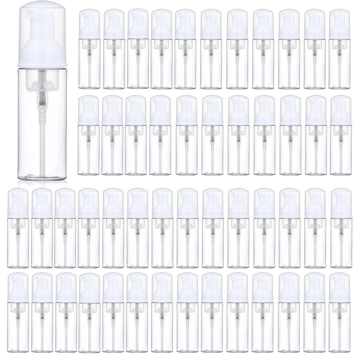 35 Pack 2 oz Refillable Foam Pump Bottles, Empty Plastic Dispensers