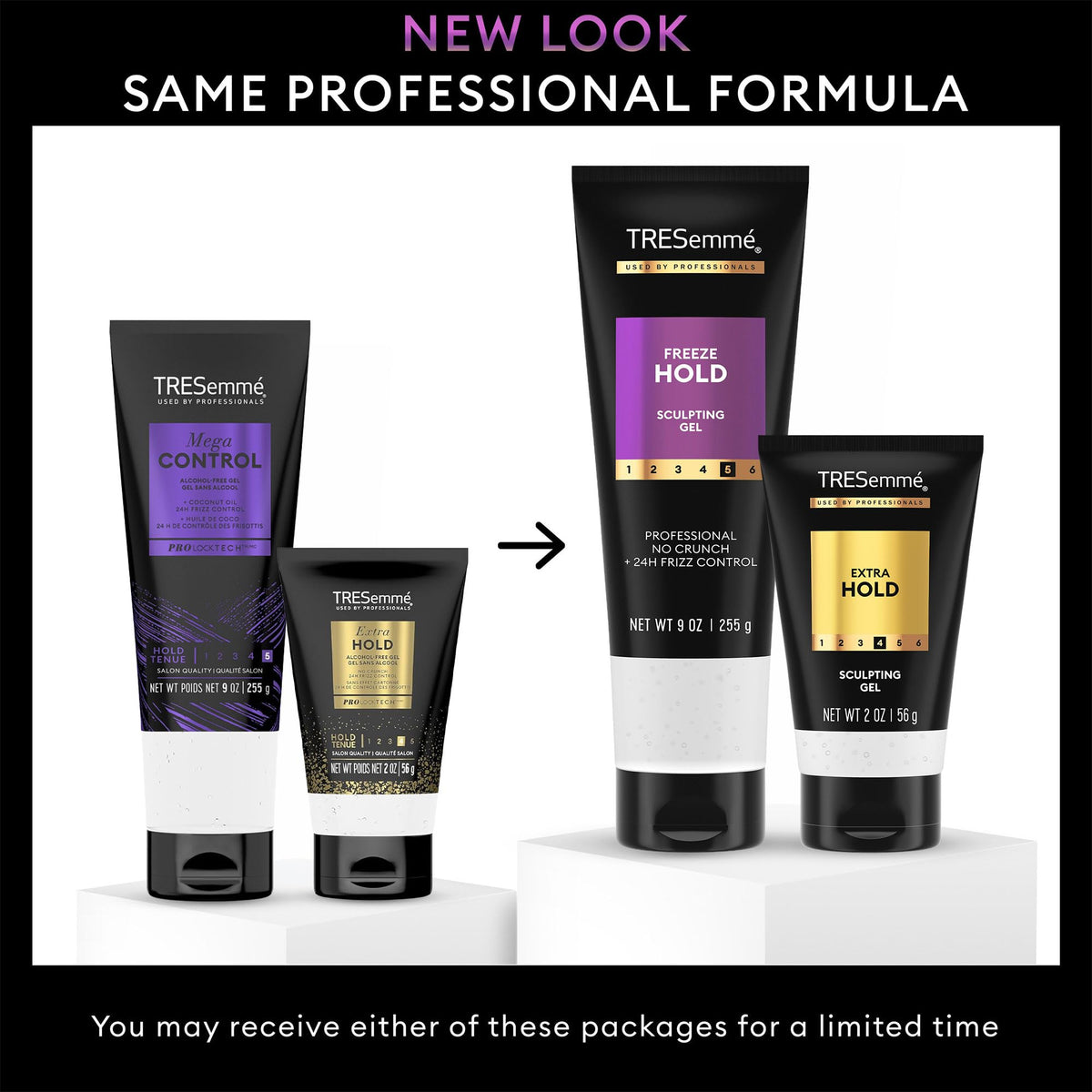TRESemmé Mega Control Hair Gel 4-Pack with Keratin Repair Mask