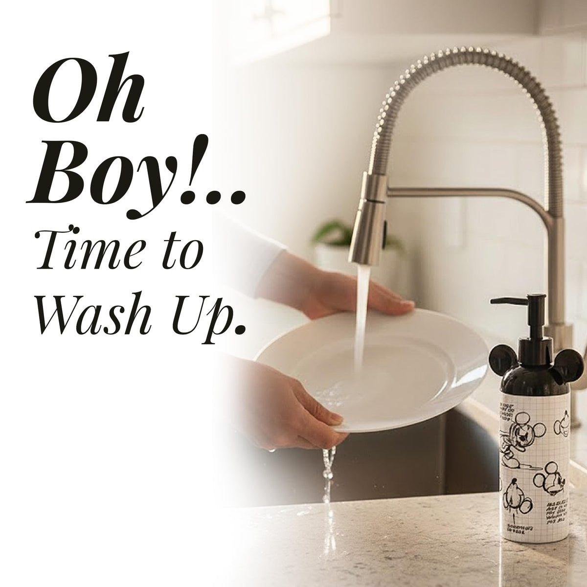 Zrike Disney Mickey Mouse Ceramic Refillable Soap Dispenser