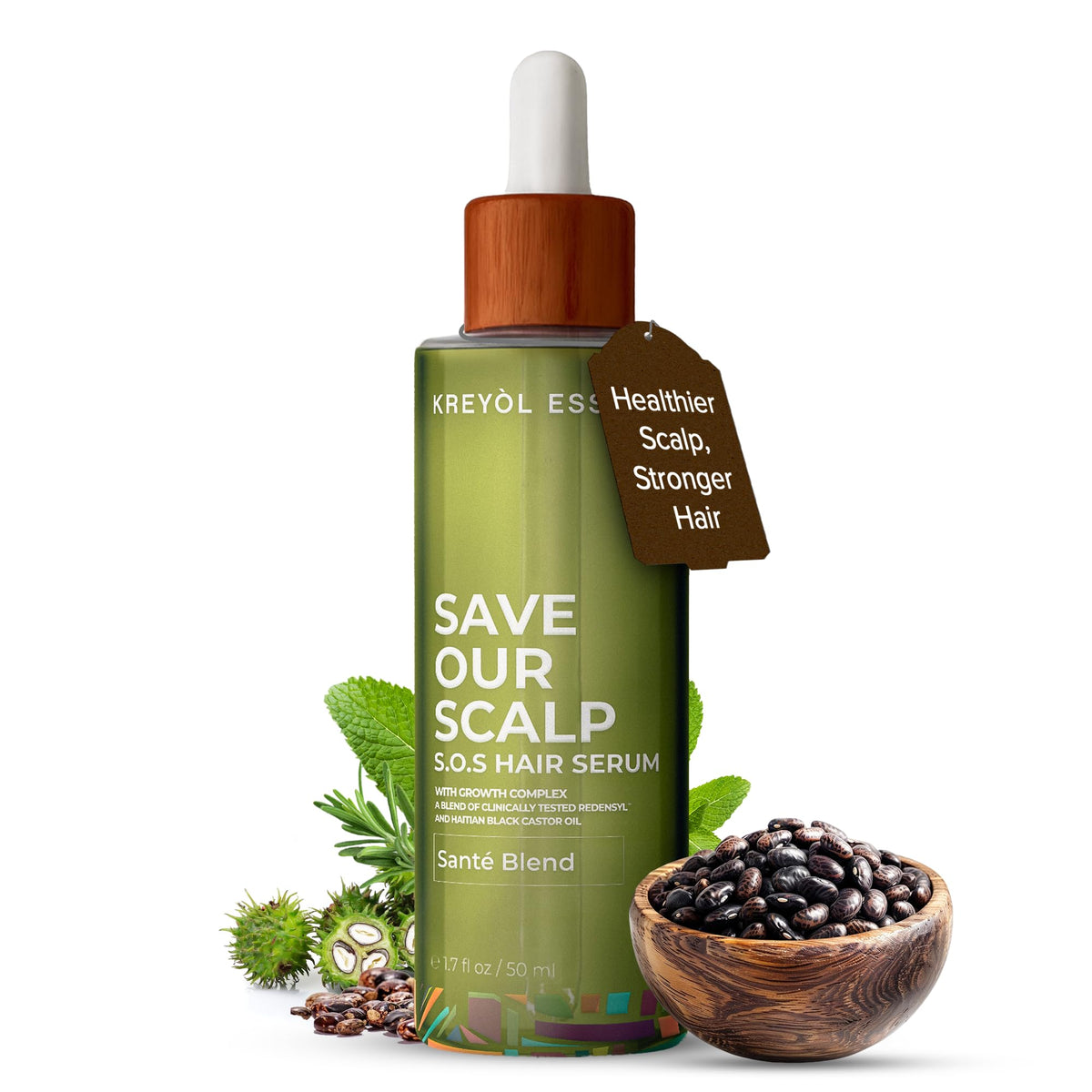Kreyòl Essence S.O.S Scalp Hair Growth Serum with Redensyl & Black Castor Oil