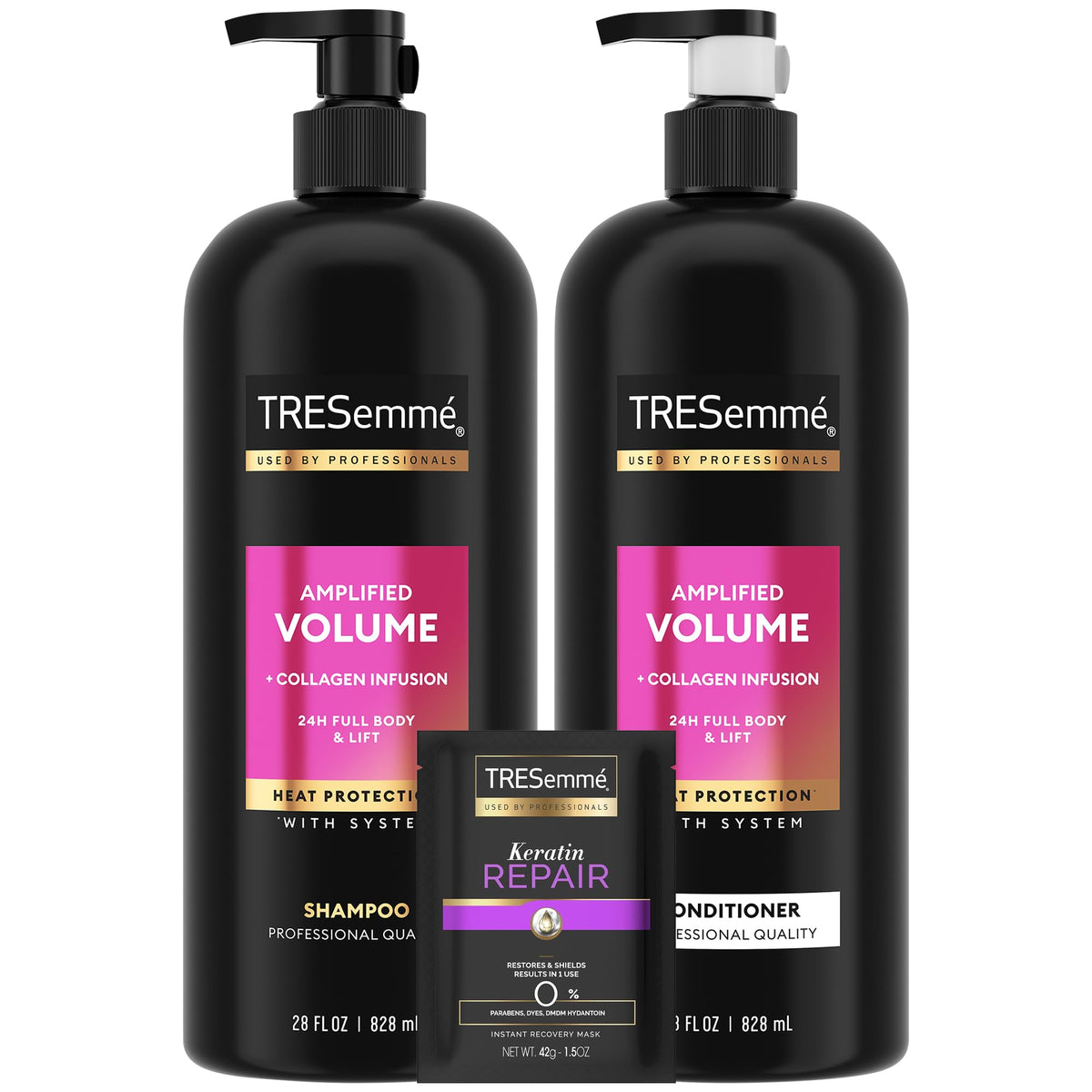 TRESemmé Amplified Volume Shampoo, Conditioner & Keratin Repair Mask Set