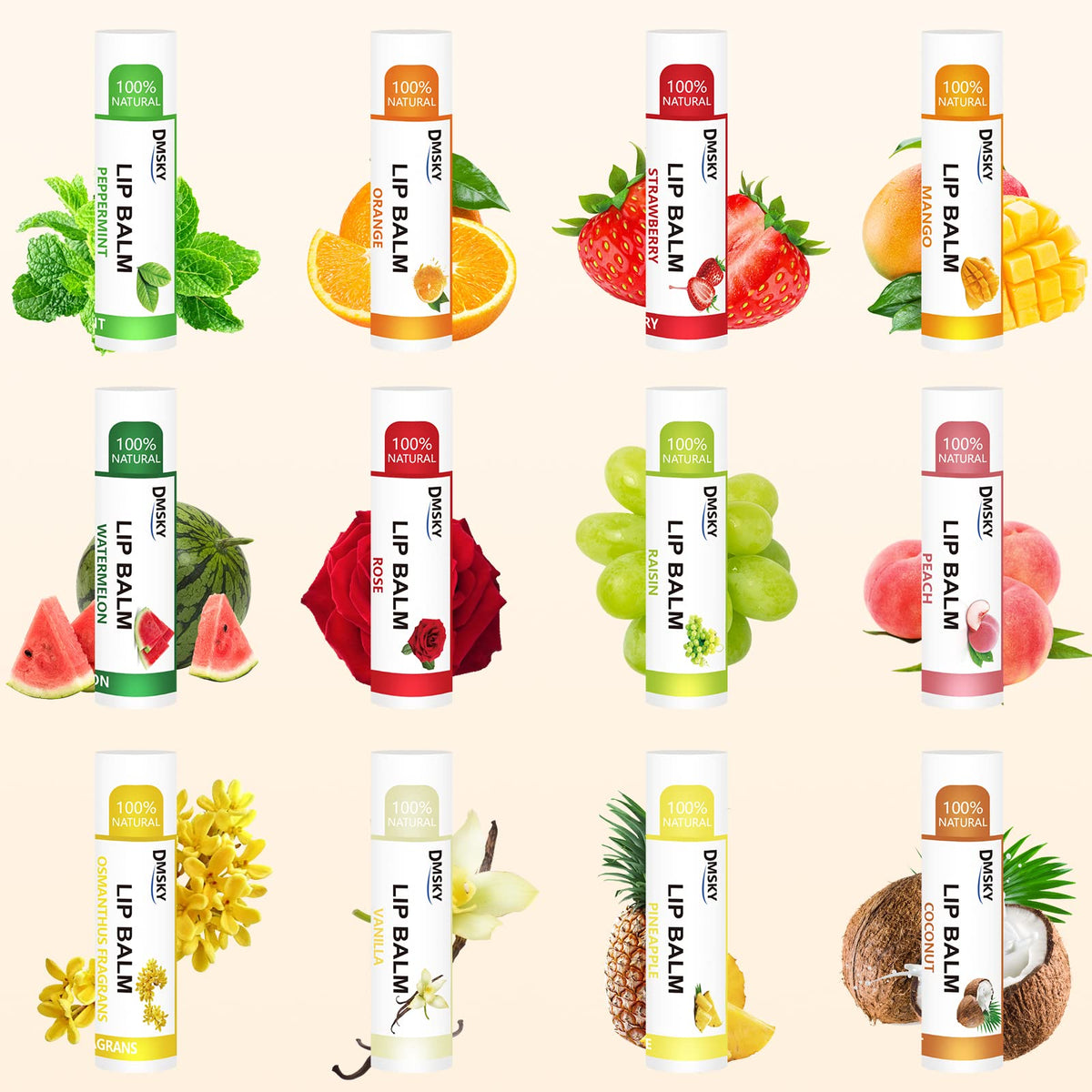 DMSKY Hydrating Lip Balm with Vitamin E and Coconut Oil