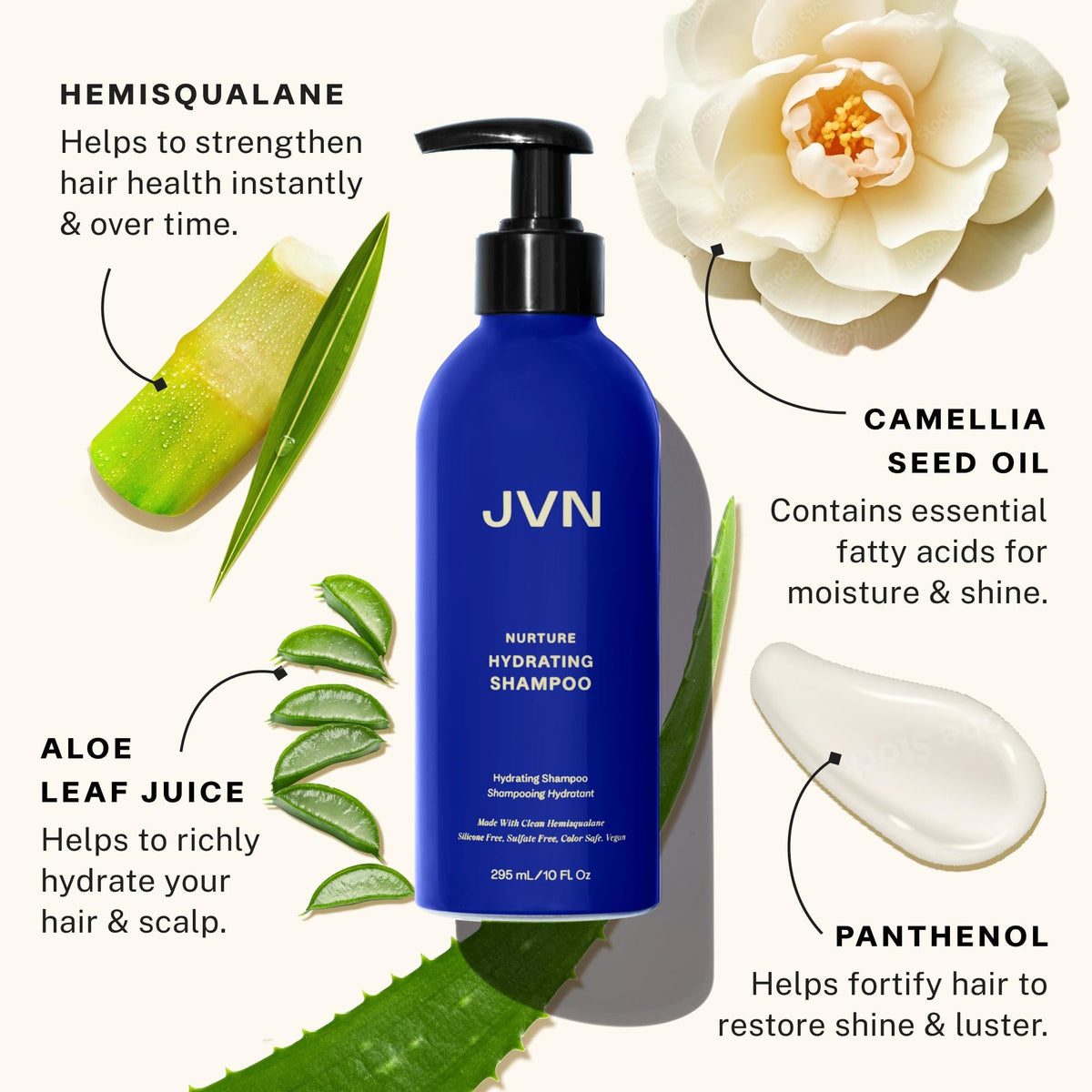 JVN Nurture Hydrating Shampoo, Moisturizing Color-Safe Hair Care