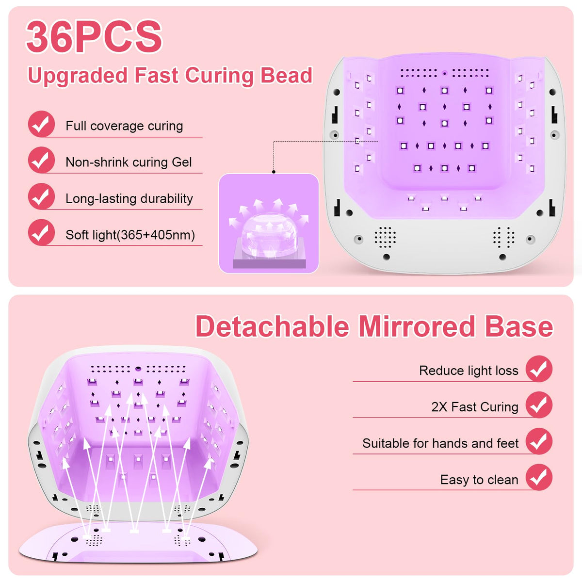 Cordless 80W UV LED Nail Lamp, Rechargeable Gel Nail Dryer