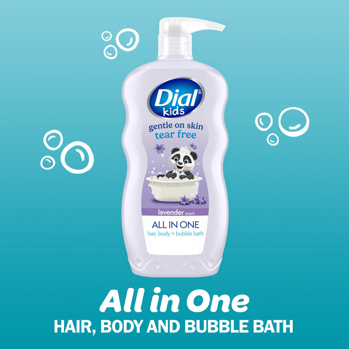 Dial Kids 3-in-1 Body, Hair & Bubble Bath, 24 Fl Oz, 4-Pack