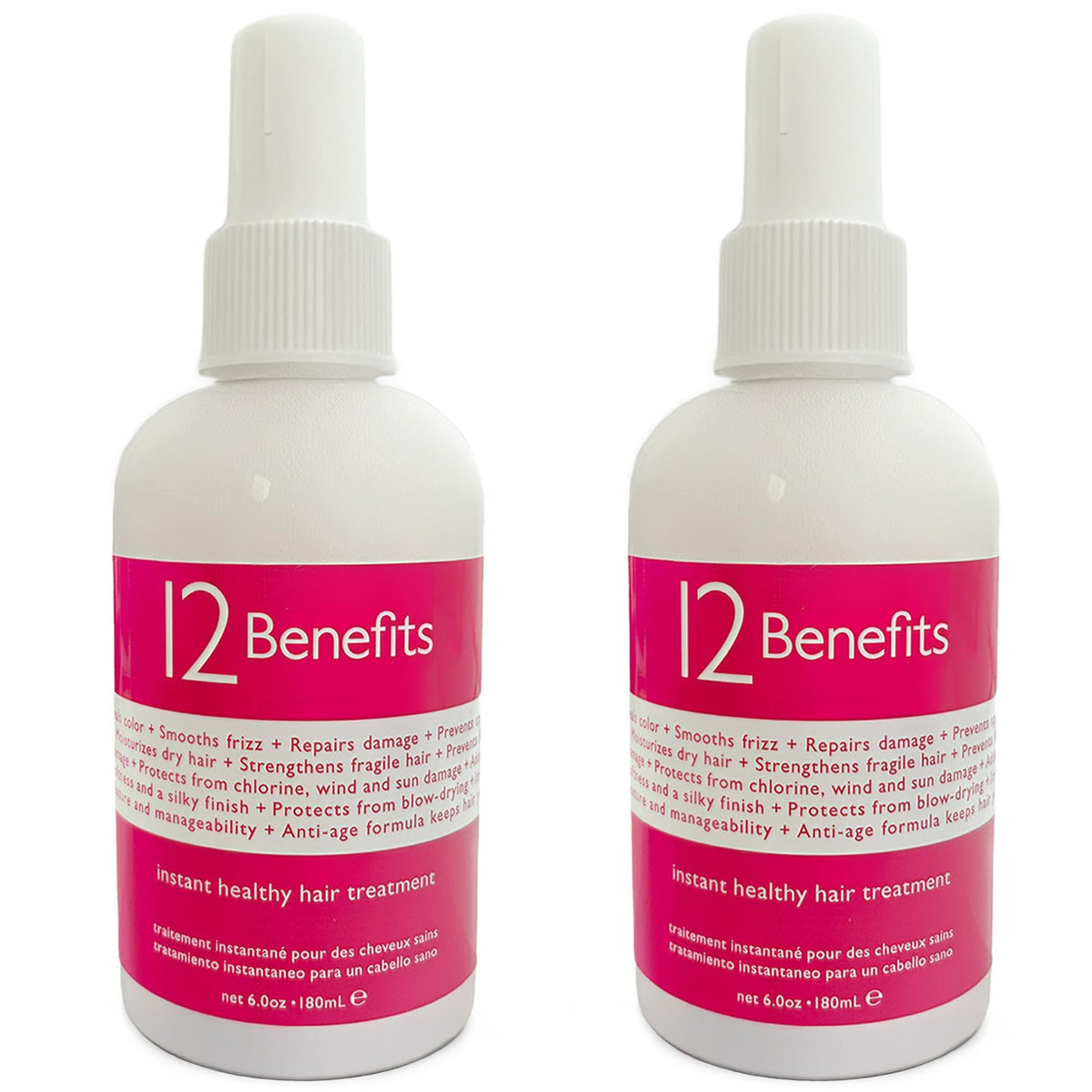 12 Benefits Leave-In Conditioner Spray, Heat Protectant & Detangler