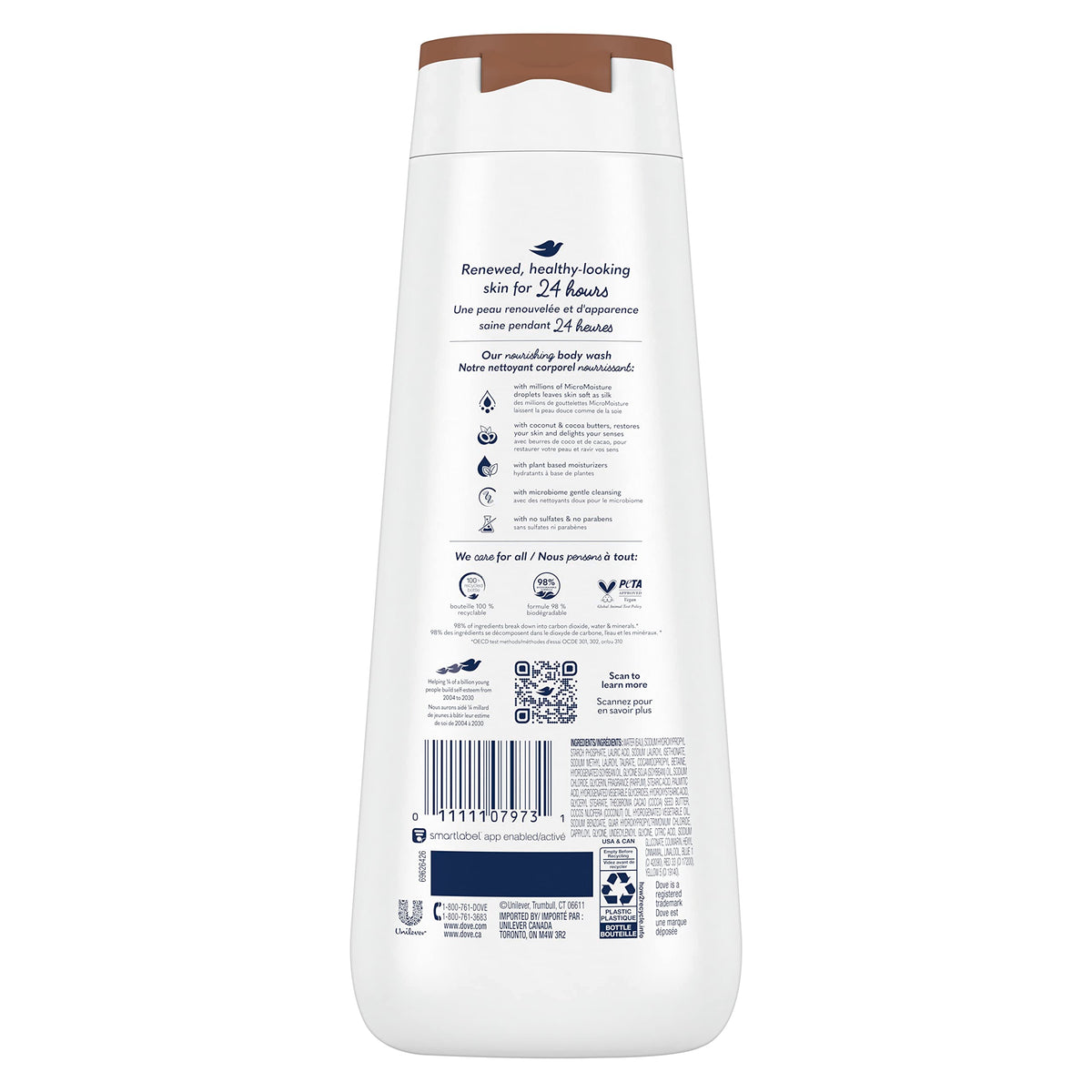 Dove Restoring Coconut & Cocoa Butter Body Wash 4 Count